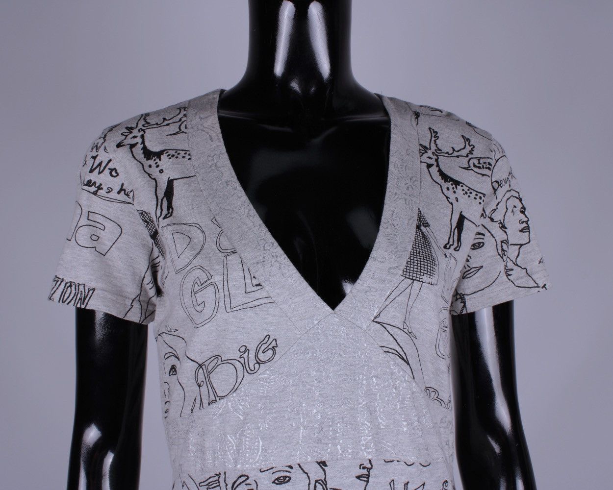 Designer × Desigual DESIGUAL Printed Big Dream A-Line Gray Cotton Blend Dress Size L / US 10 / IT 46 - 3 Thumbnail