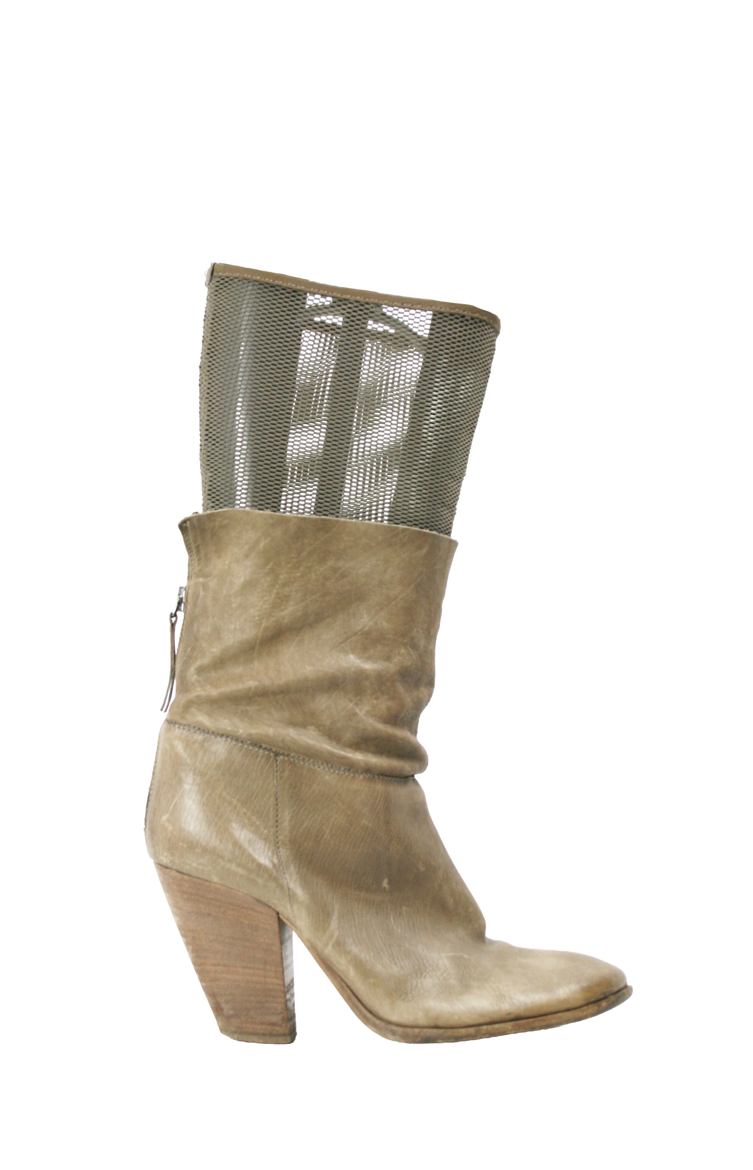 VIC MATI Cowboy Mid Mesh Leather Y2K Boots Size US 8.5 / IT 38.5 - 1 Thumbnail