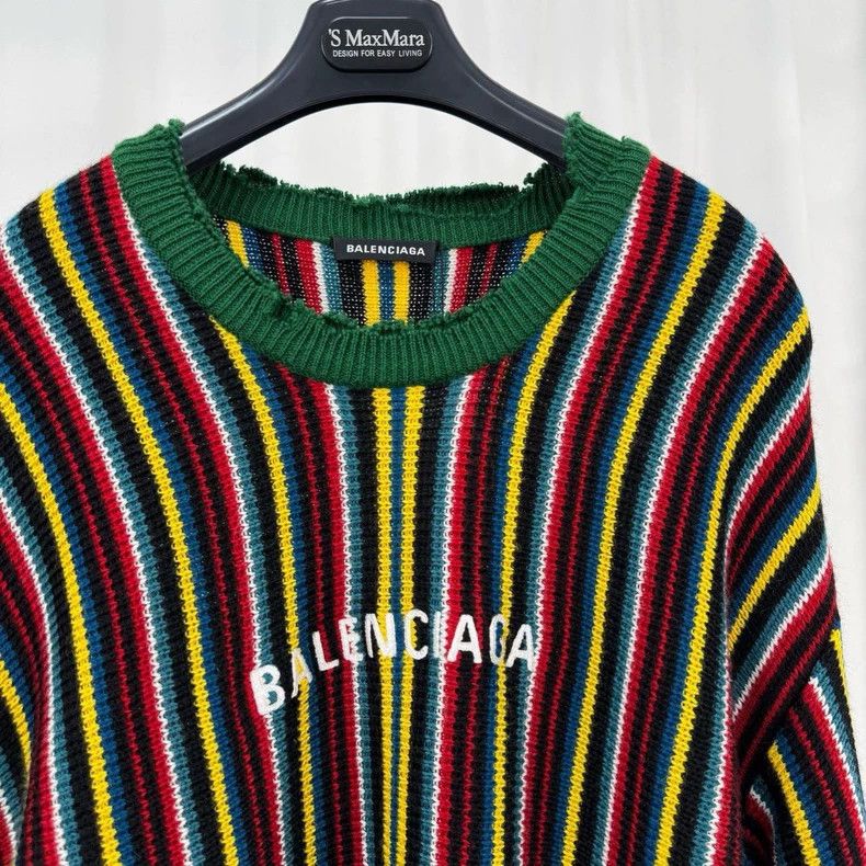 Balenciaga Balenciaga Colorful embroidered letter knit sweater Size US S / EU 44-46 / 1 - 3 Thumbnail