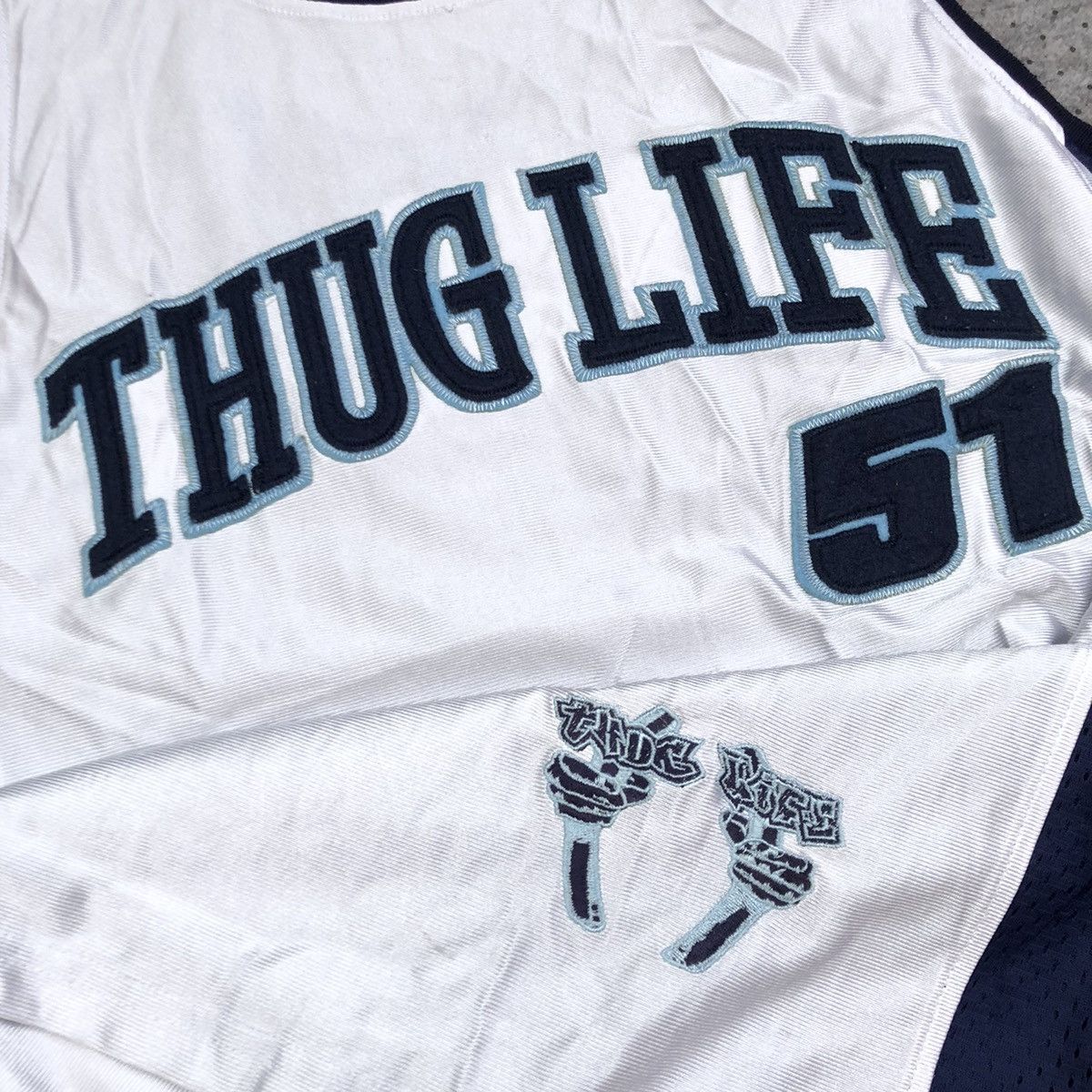 Rap Tees × Vintage Vintage Thug Life Sleeveless Jersey Size US L / EU 52-54 / 3 - 3 Thumbnail