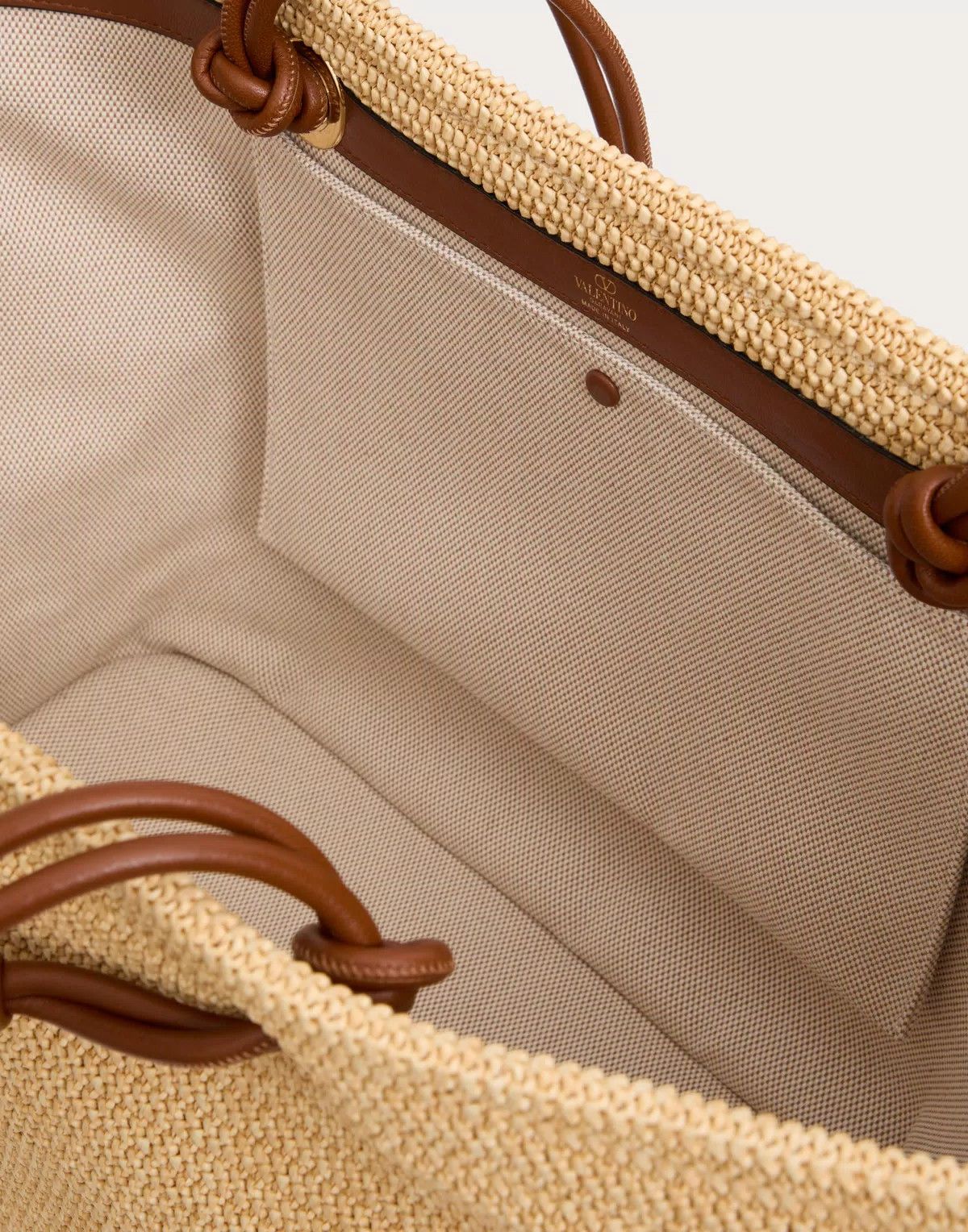Valentino o1s1wg110625 Size:OS/Escape Large Raffia Bag in Beige Size ONE SIZE - 6 Thumbnail