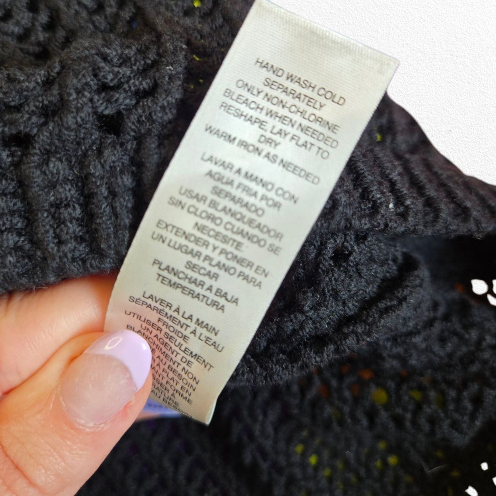Chicos Chico’s Black White Open Knit Sweater Size Medium Size M / US 6-8 / IT 42-44 - 9 Thumbnail