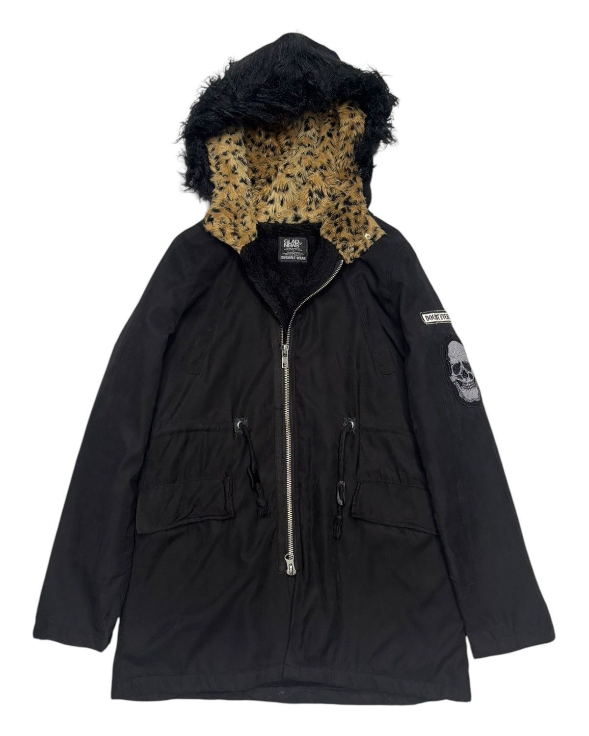 If Six Was Nine 2000s Glad News Punk Gothic Skull Leopard Fur Hood Lgb Style Size US M / EU 48-50 / 2 - 3 Thumbnail