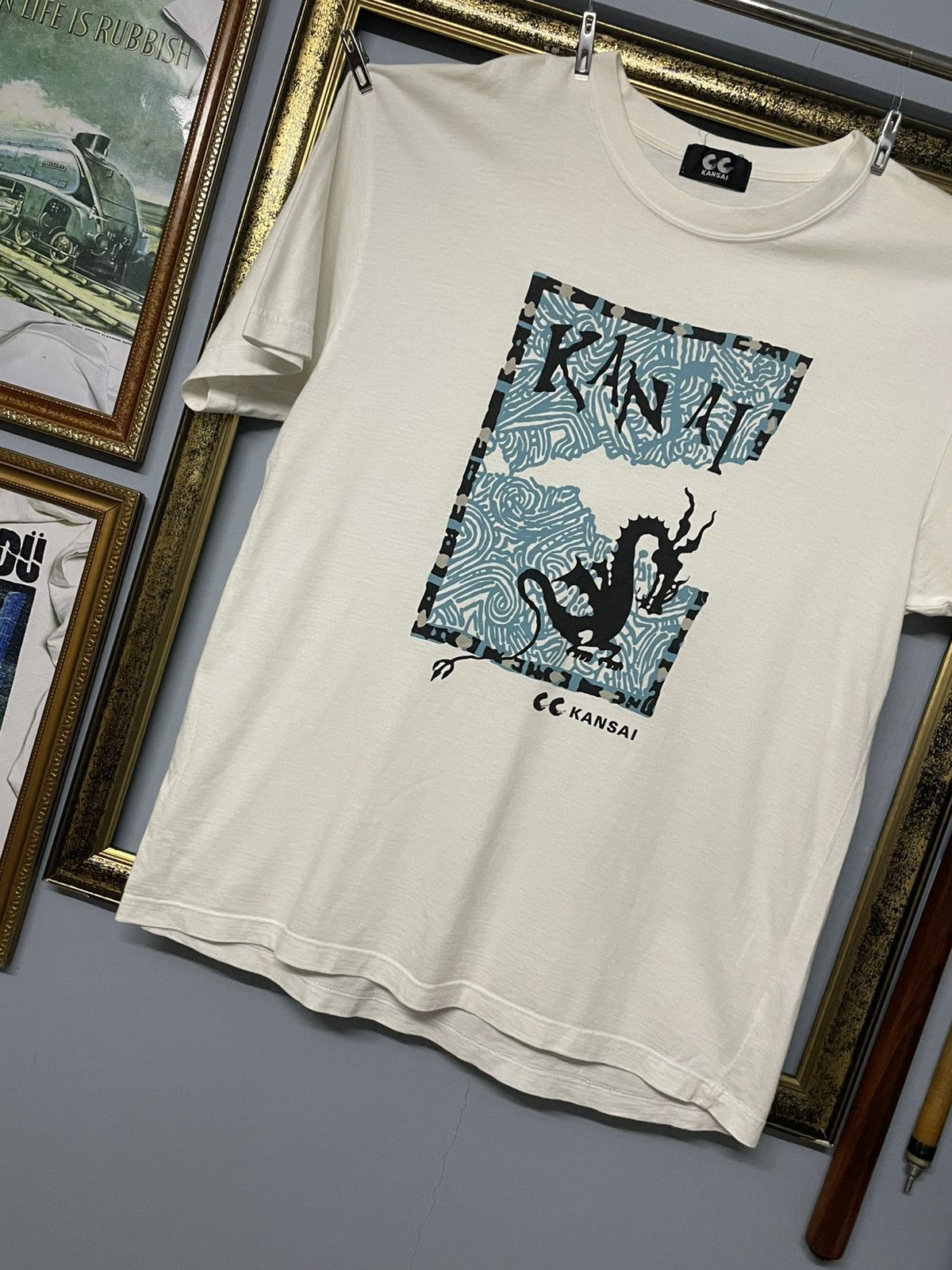 Japanese Brand × Kansai Yamamoto × Vintage Vintage 90s Japan Designer Cc Kansai Traditional Art Tshirt Size US M / EU 48-50 / 2 - 3 Thumbnail