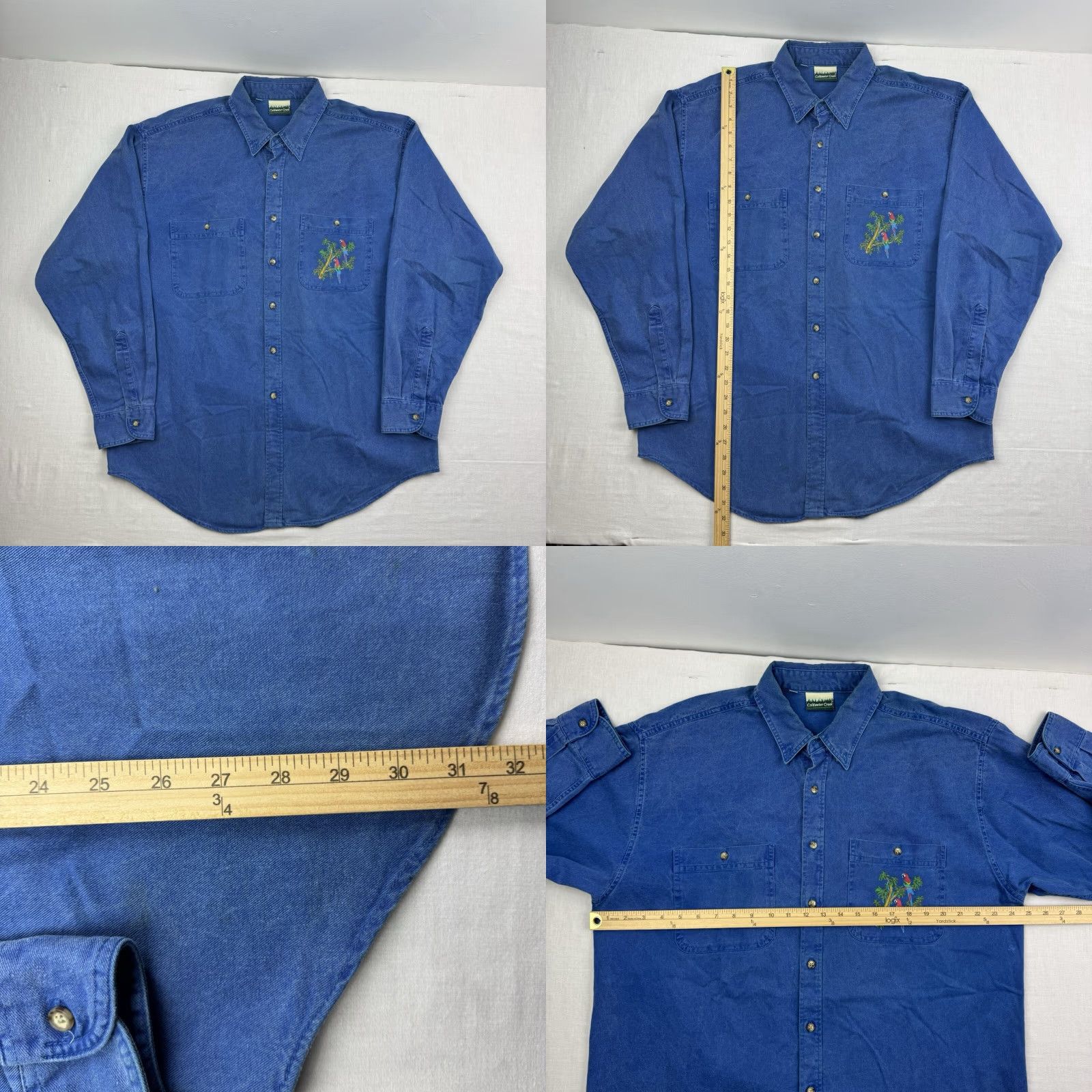 Coldwater Creek VINTAGE Coldwater Creek Button-Up Shirt Adult Large Blue Long Sleeve Collared Bird 90s Mens Size US L / EU 52-54 / 3 - 8 Thumbnail