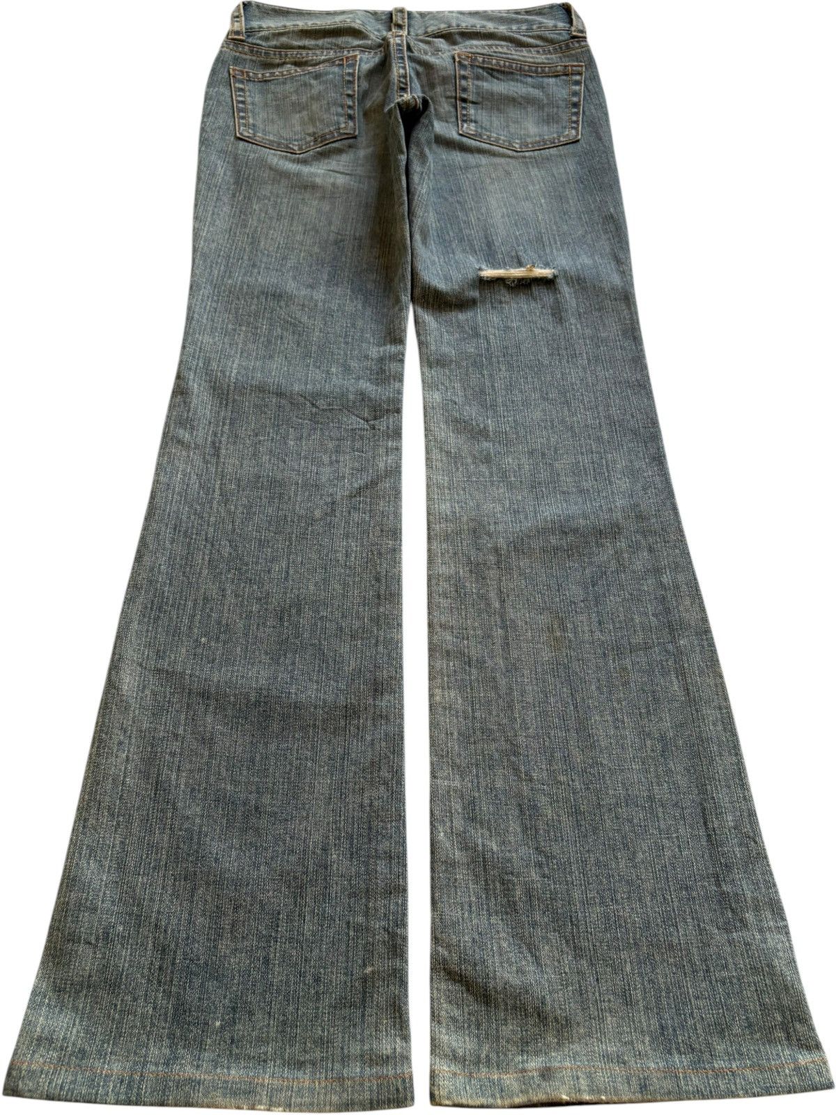 Japanese Brand × Uniqlo Vintage Uniqlo Mud Wash Distressed Bootcut Flare Blue Jeans Size US 28 / EU 44 - 2 Thumbnail