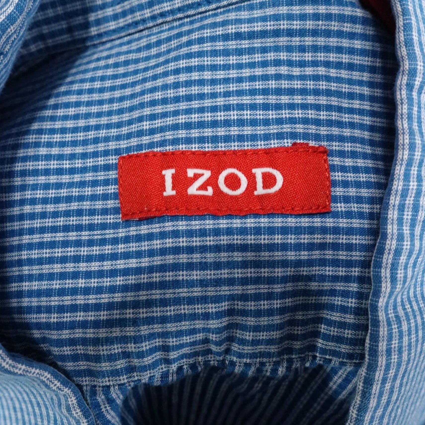 Izod IZOD Shirt Mens Medium Blue Check Long Sleeve Button-Down Easy Care Casual Size US M / EU 48-50 / 2 - 7 Thumbnail