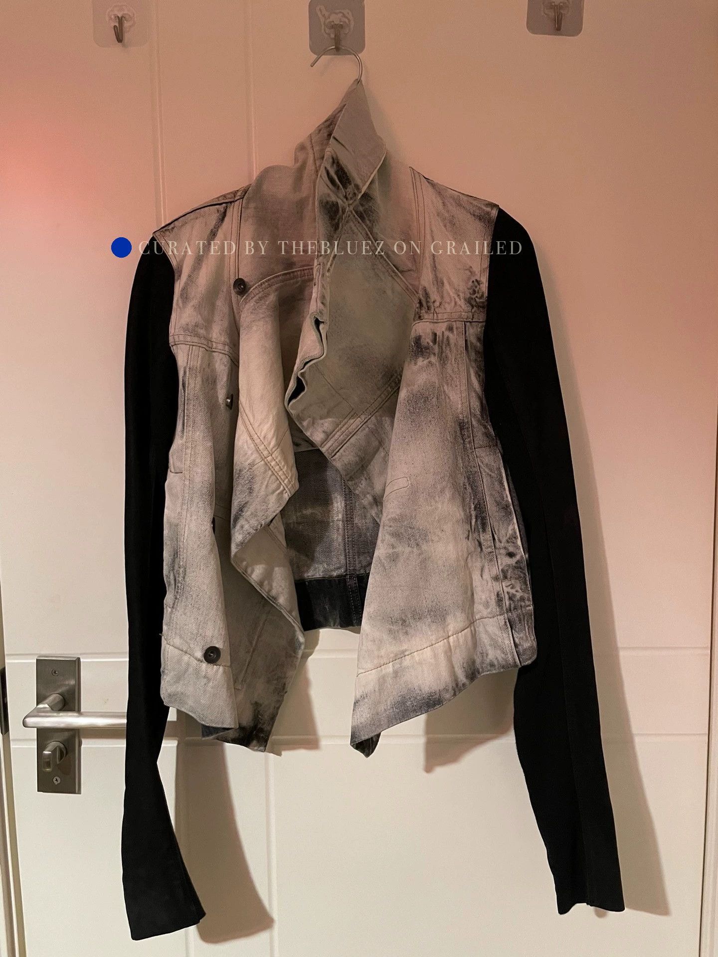 Rick Owens Skinny Denim and Leather Sleeve Jacket Size US XS / EU 42 / 0 - 1 Thumbnail