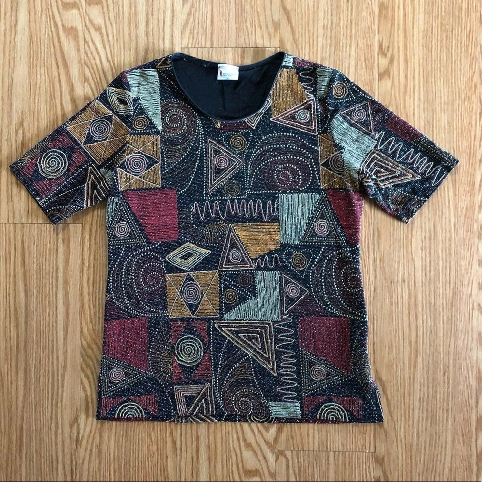Other Hermann Lange Black Red Beaded Blouse Womens 38 Small Medium Size S / US 4 / IT 40 - 11 Thumbnail