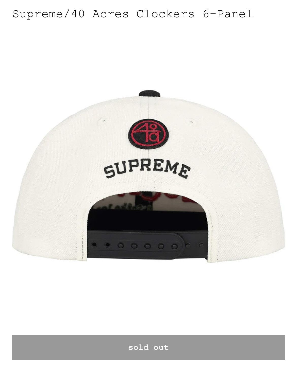 Supreme Supreme/40 Acres Clockers 6-Panel Size ONE SIZE - 2 Thumbnail