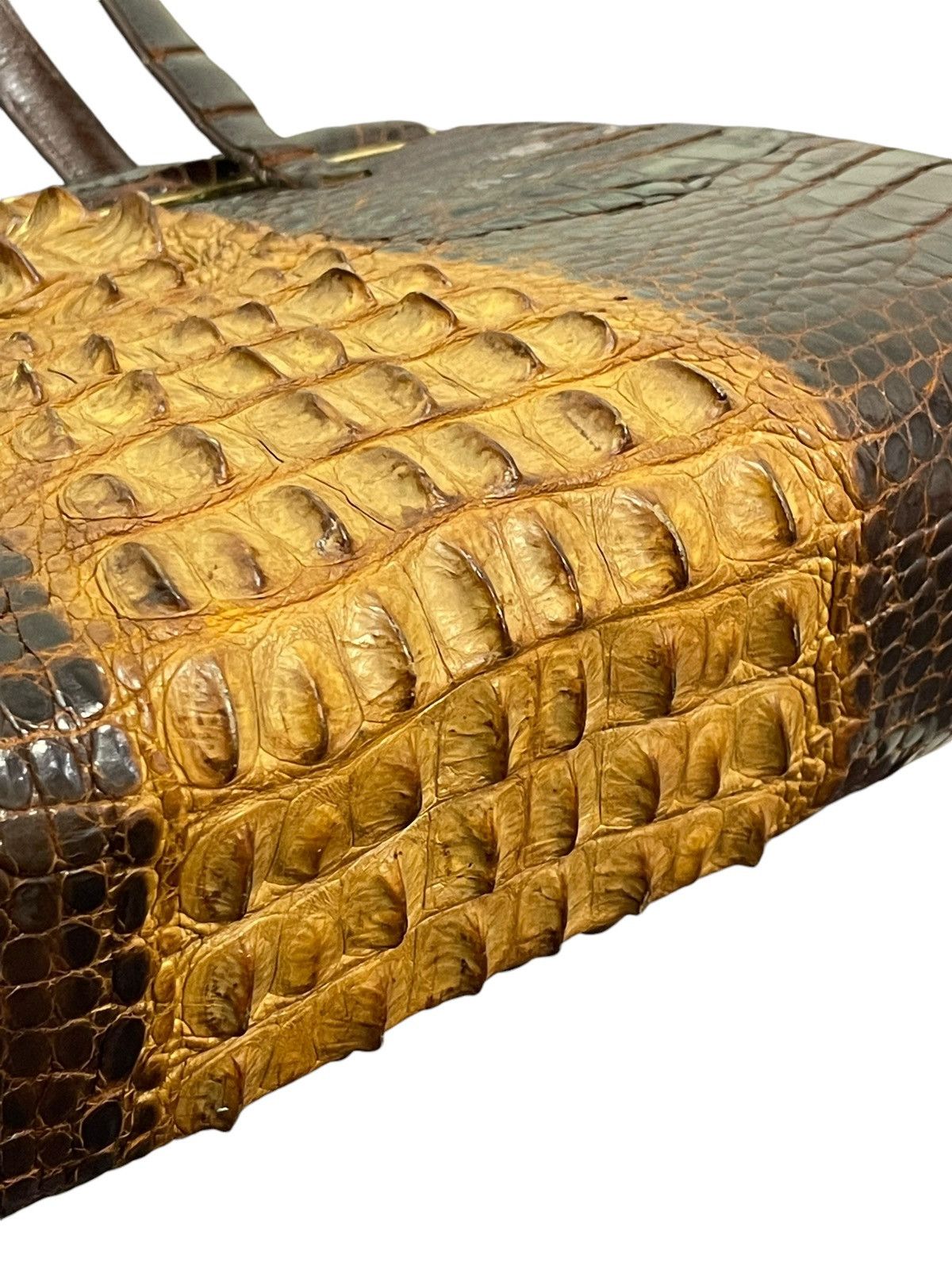 Vintage Crocodile Leather Patina Vtg 50s Unknown Japan Hand Bag 4🟩 Size ONE SIZE - 7 Thumbnail