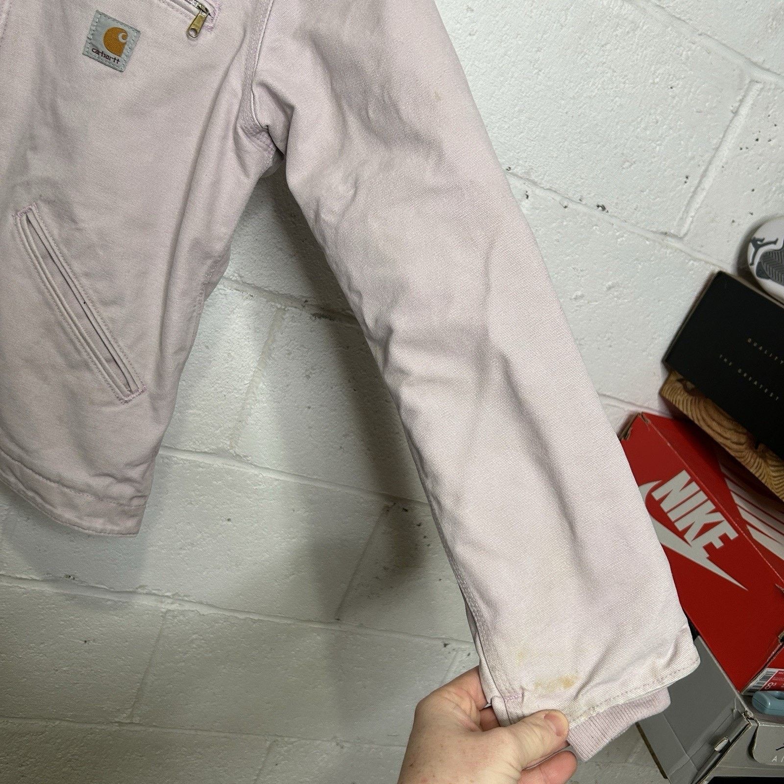 Carhartt Y2k Carhartt Sherpa-Lined Hooded Detroit Jacket “Pale Pink” Size S / US 4 / IT 40 - 7 Thumbnail
