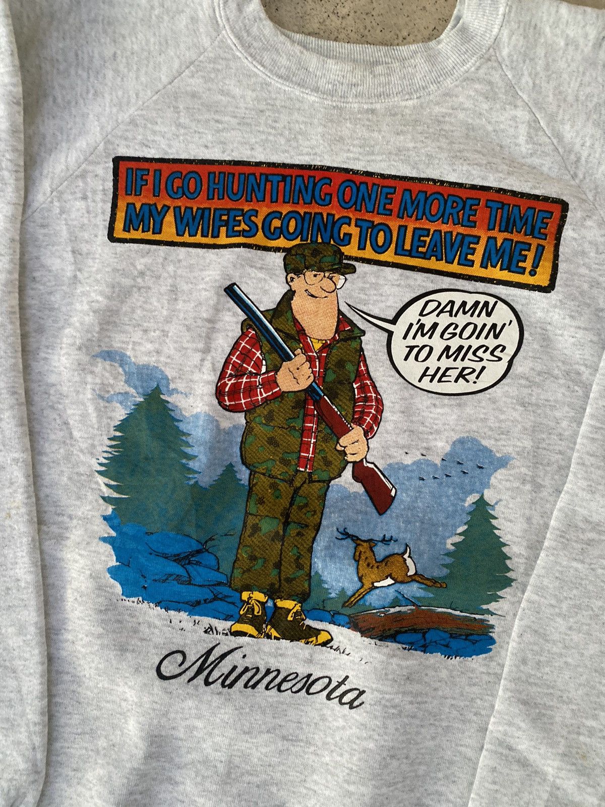 Vintage Vintage 90s Wording Double Meaning Sweatshirt Size US XL / EU 56 / 4 - 2 Thumbnail