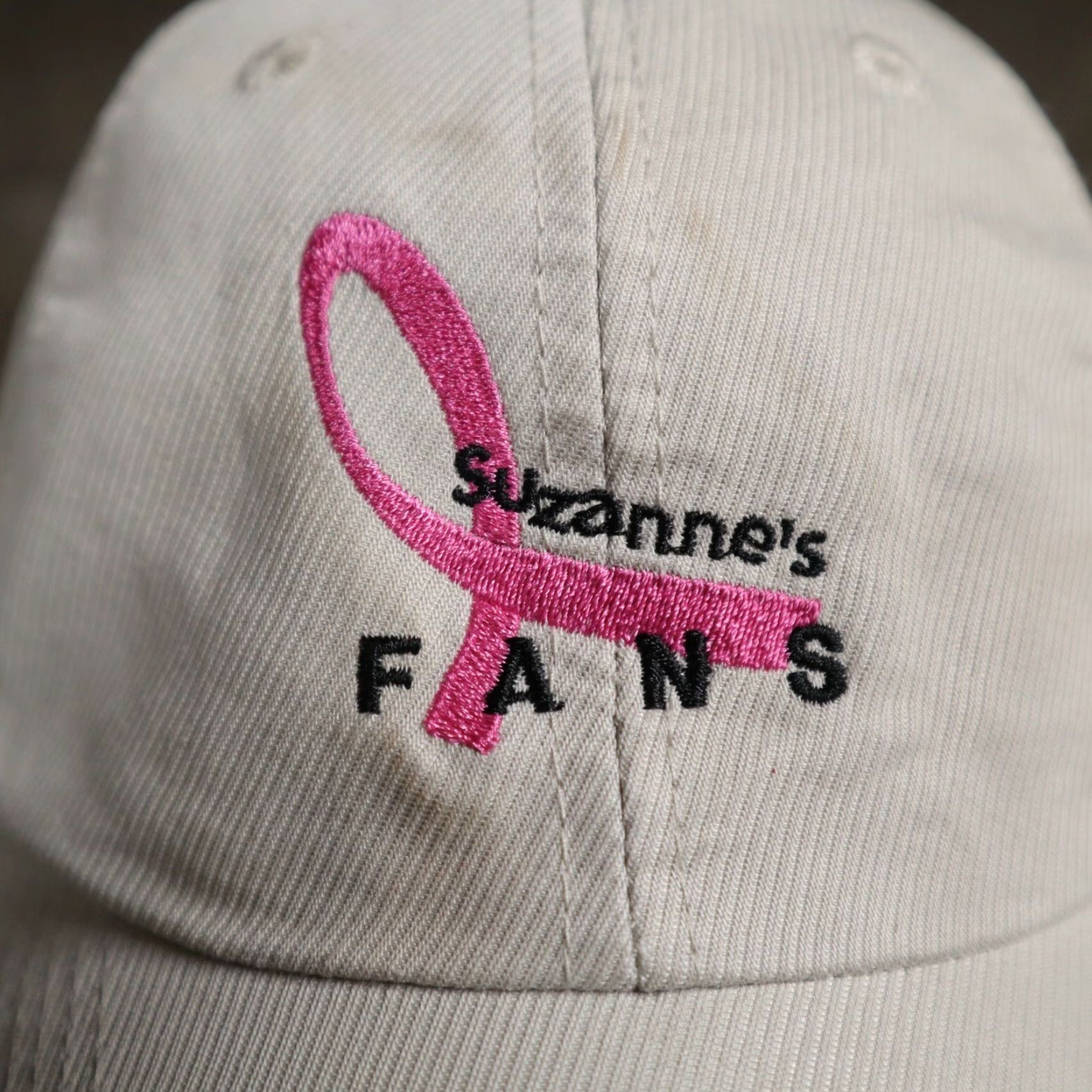 Pinko PING Baseball Cap Men's Adjustable Tan Hat Purple Ribbon Pink Breast Cancer Suzanne's Komen 3 Ribbon 90s theme? Size ONE SIZE - 2 Thumbnail