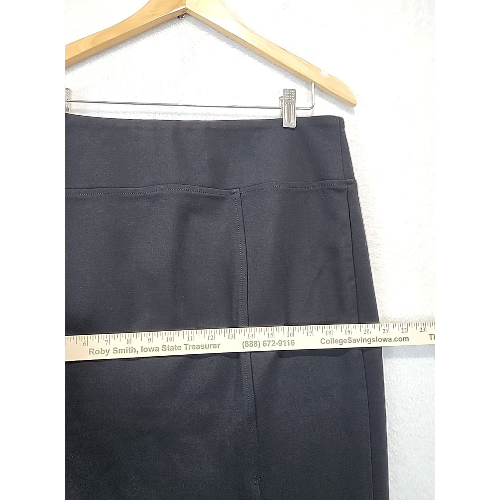 Worthington WORTHINGTON Womens L Black Front Slit Career Business Midi Pencil Skirt Office Size 36" / US 14 / IT 50 - 5 Thumbnail