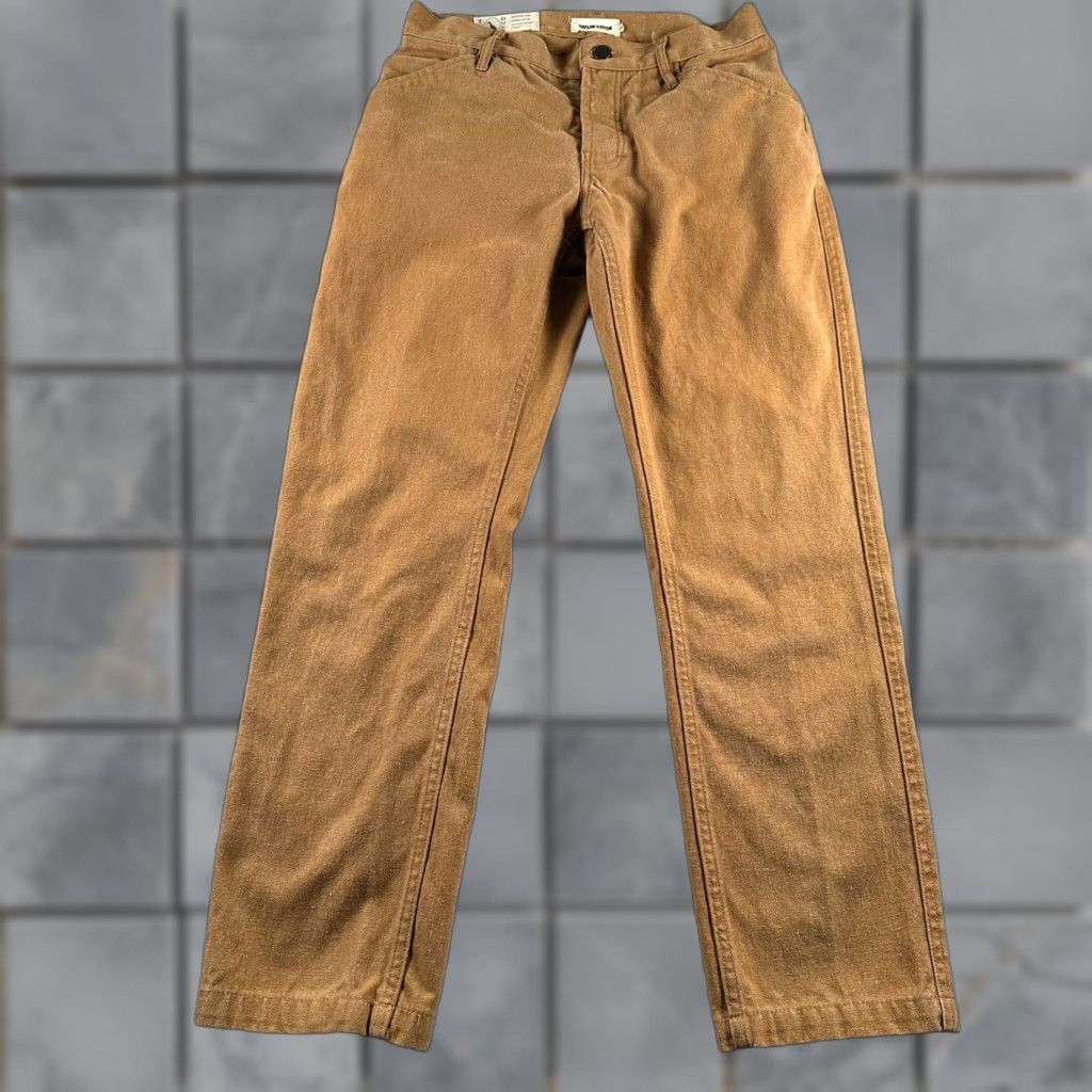 Taylor Stitch Tuff Duck Pants Mens 28 Work Pants Straight Leg Brown Hemp Blend