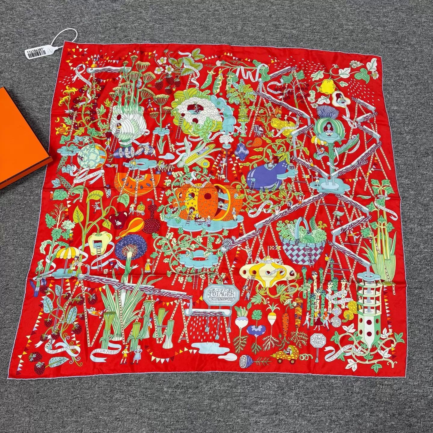 Hermes Hermes Veggie Tale Silk Scarf 90x90 99N Box Size ONE SIZE - 2 Thumbnail