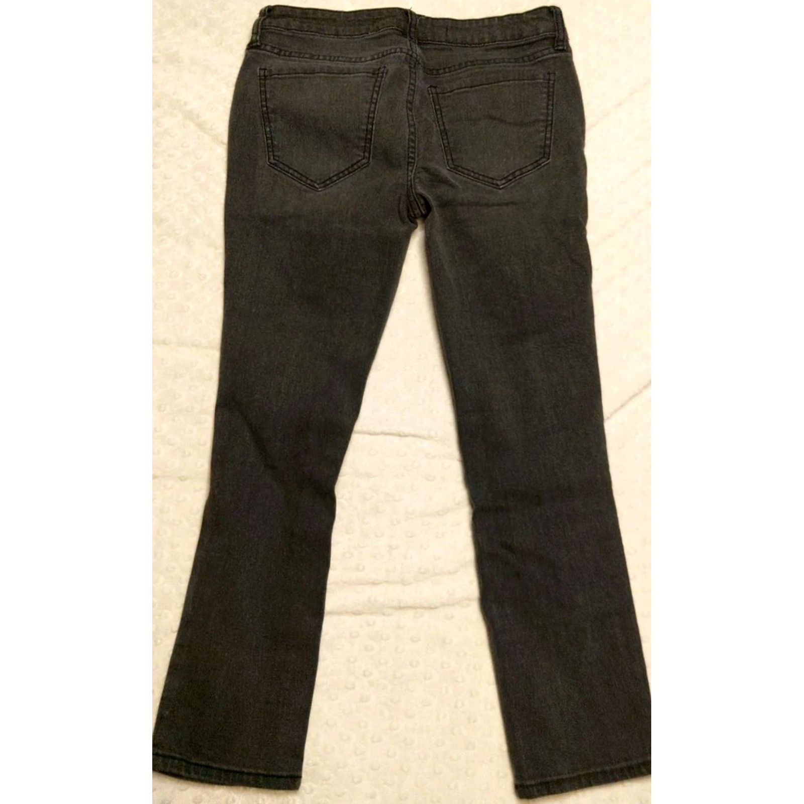 Denime Ashley Mason Jeans Women Size 5 Black Denim Straight Capris Distressed Front 5-Pocket Design Lounge Everyday Wear Size 27" / US 4 / IT 40 - 7 Thumbnail