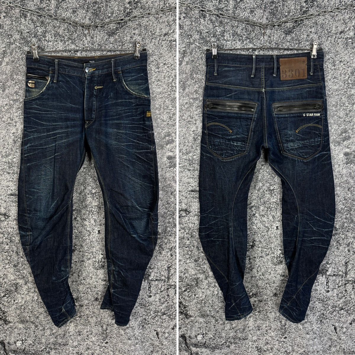 G-Star G-Star RAW 3D Denim Riley Loose Tapered Distressed Jeans Size US 30 / EU 46 - 1 Thumbnail