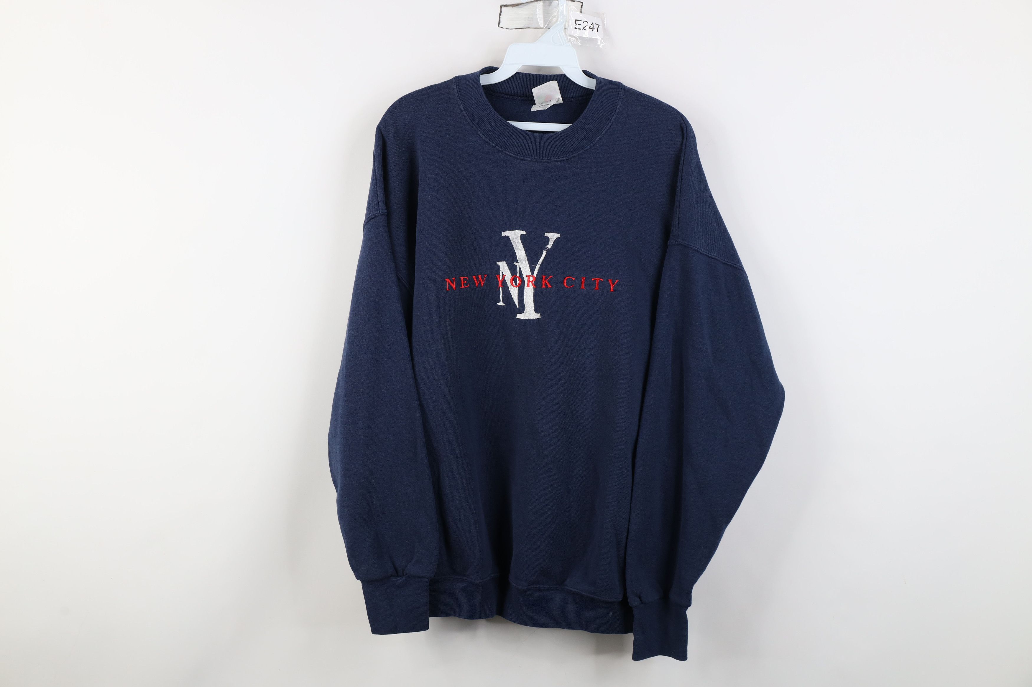 Vintage Vintage 90s Streetwear Spell New York City Sweatshirt Blue Size US XL / EU 56 / 4 - 1 Thumbnail