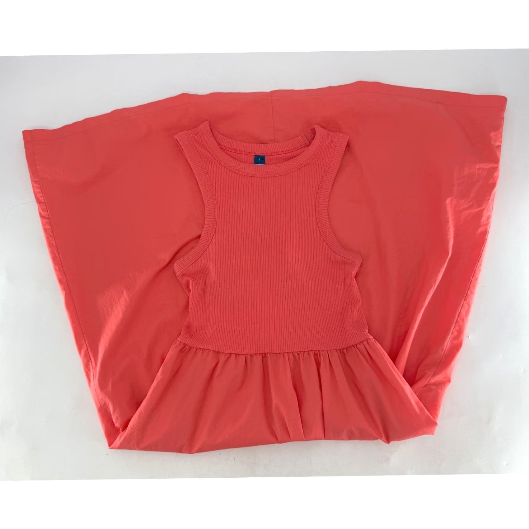 Old Navy Old Navy Dress Women Size L Coral Rib Knit Sleeveless Maxi Boho Preppy Size L / US 10 / IT 46 - 4 Thumbnail