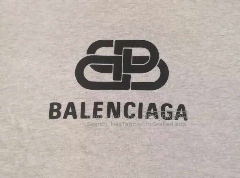 Balenciaga Balenciaga Short Sleeve T-Shirt, Grey Buckle Letter Logo, Size US XXS / EU 40 - 5 Thumbnail