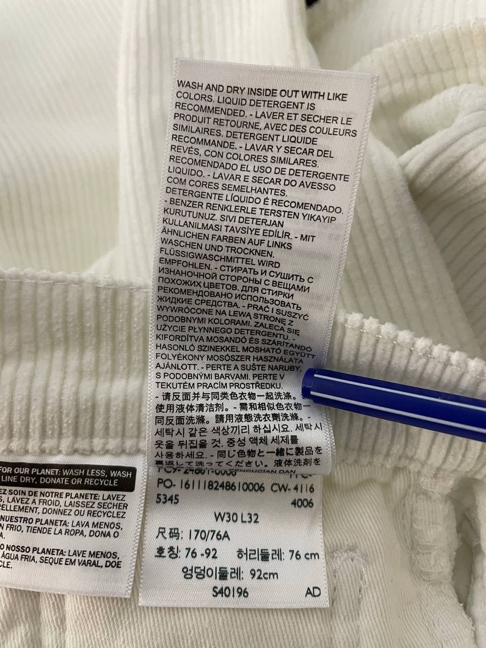 Gosha Rubchinskiy Gosha Rubchinskiy x Levi’s Corduroy White Pants Size US 30 / EU 46 - 23 Thumbnail