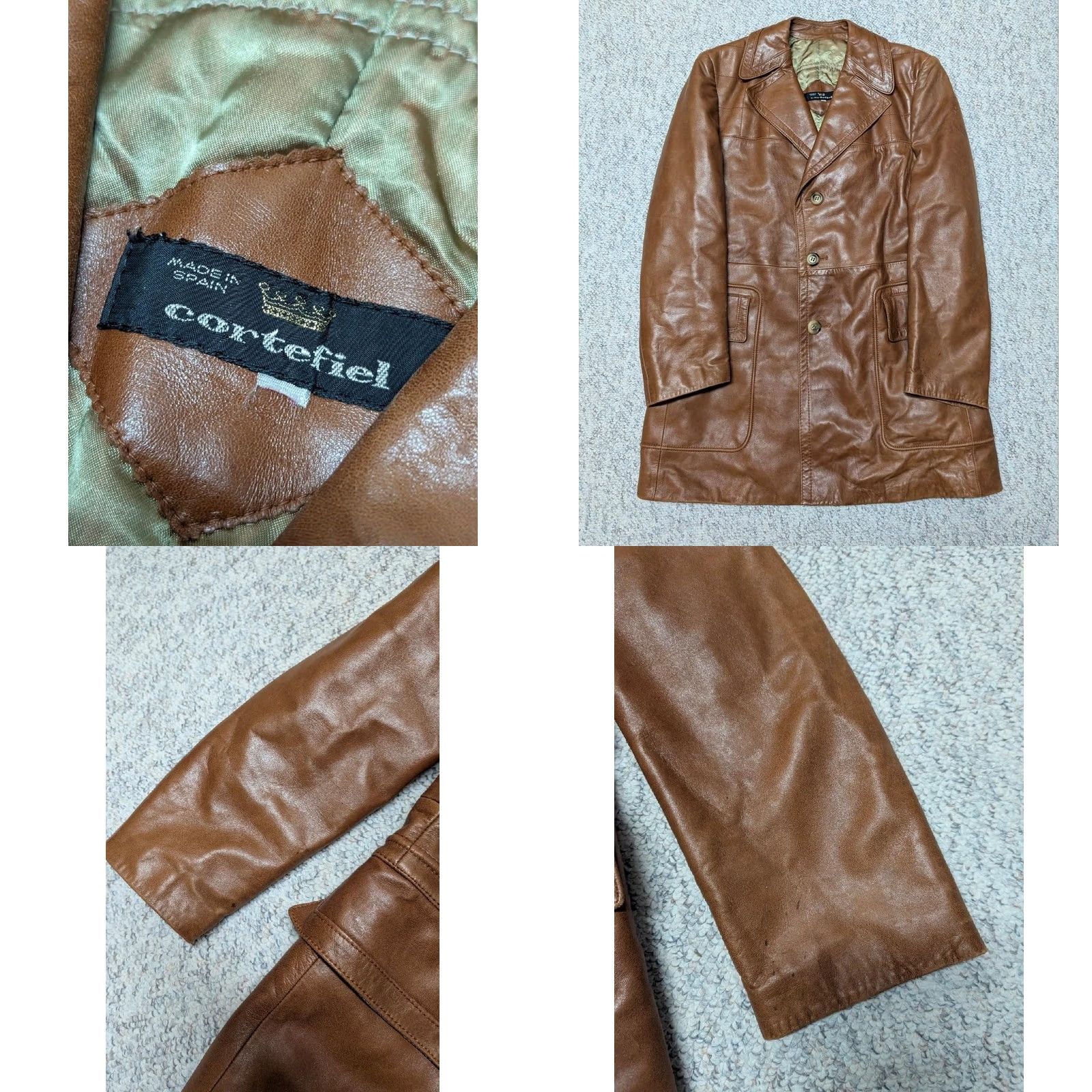 Vintage VINTAGE Cortefiel Leather Coat 42 brown LAMBSKIN butter-soft jacket MEN M brown coat overcoat 42 18.5" shoulders Mens Size US M / EU 48-50 / 2 - 8 Thumbnail