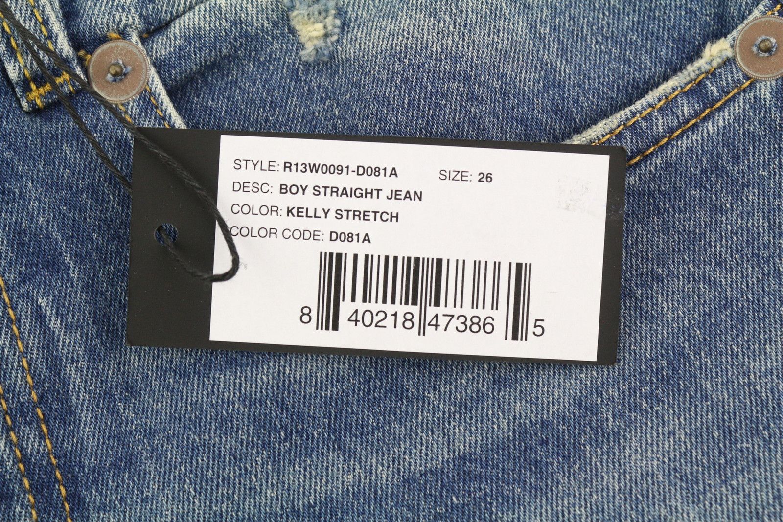 R13 BOY STRAIGHT 26 Cropped Ankle Length Blue Kelly 84453 Size 26" / US 2 / IT 38 - 7 Thumbnail