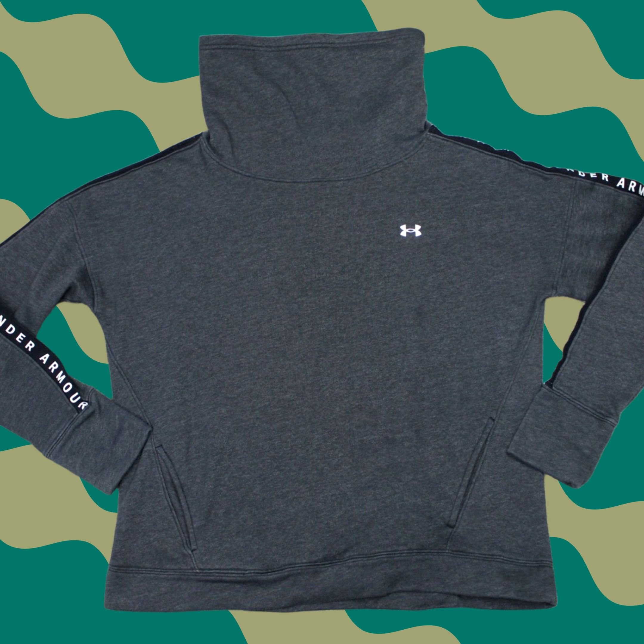 Under Armour Under Armour Sweatshirt Funnel Neck Taped Fleece Pullover Womens Medium Gray UA Pullover Size M / US 6-8 / IT 42-44 - 1 Thumbnail
