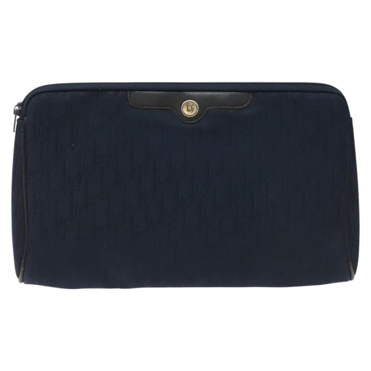 Dior Trotter Navy Canvas Clutch Bag (Pre-Owned) Size ONE SIZE - 1 Thumbnail