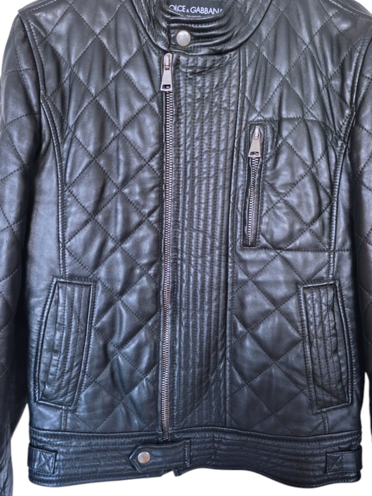 Dolce & Gabbana Dolce & Gabbana Quilted Lambskin Moto Jacket, c. 2010s Size US L / EU 52-54 / 3 - 3 Thumbnail