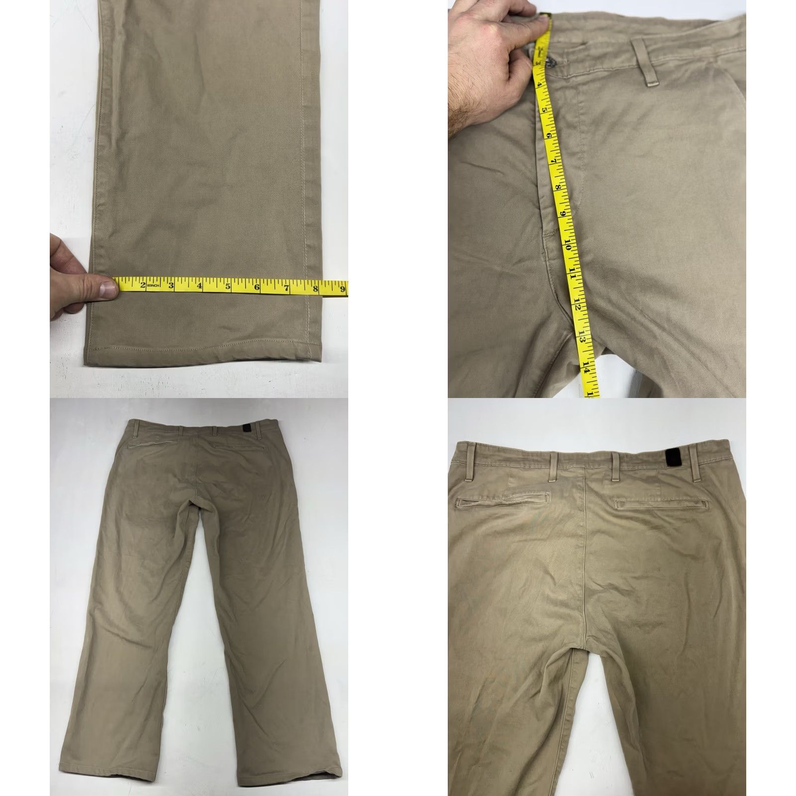 Vintage AG Adriano Goldschmied The Lux Khaki Pants Mens 36x28 Brown Tailored Trouser Size US 36 / EU 52 - 8 Thumbnail
