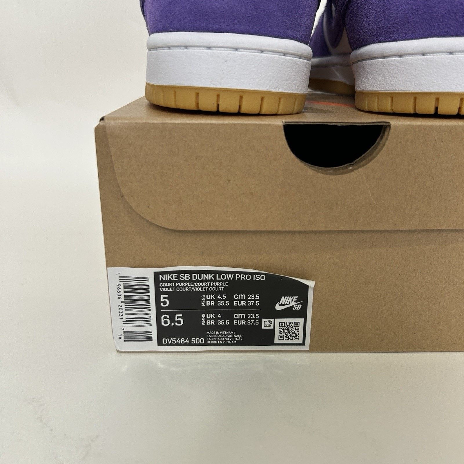 Nike Nike SB Dunk Low Pro ISO Orange Label “Court Purple Gum” Size US 5 / EU 37 - 4 Thumbnail
