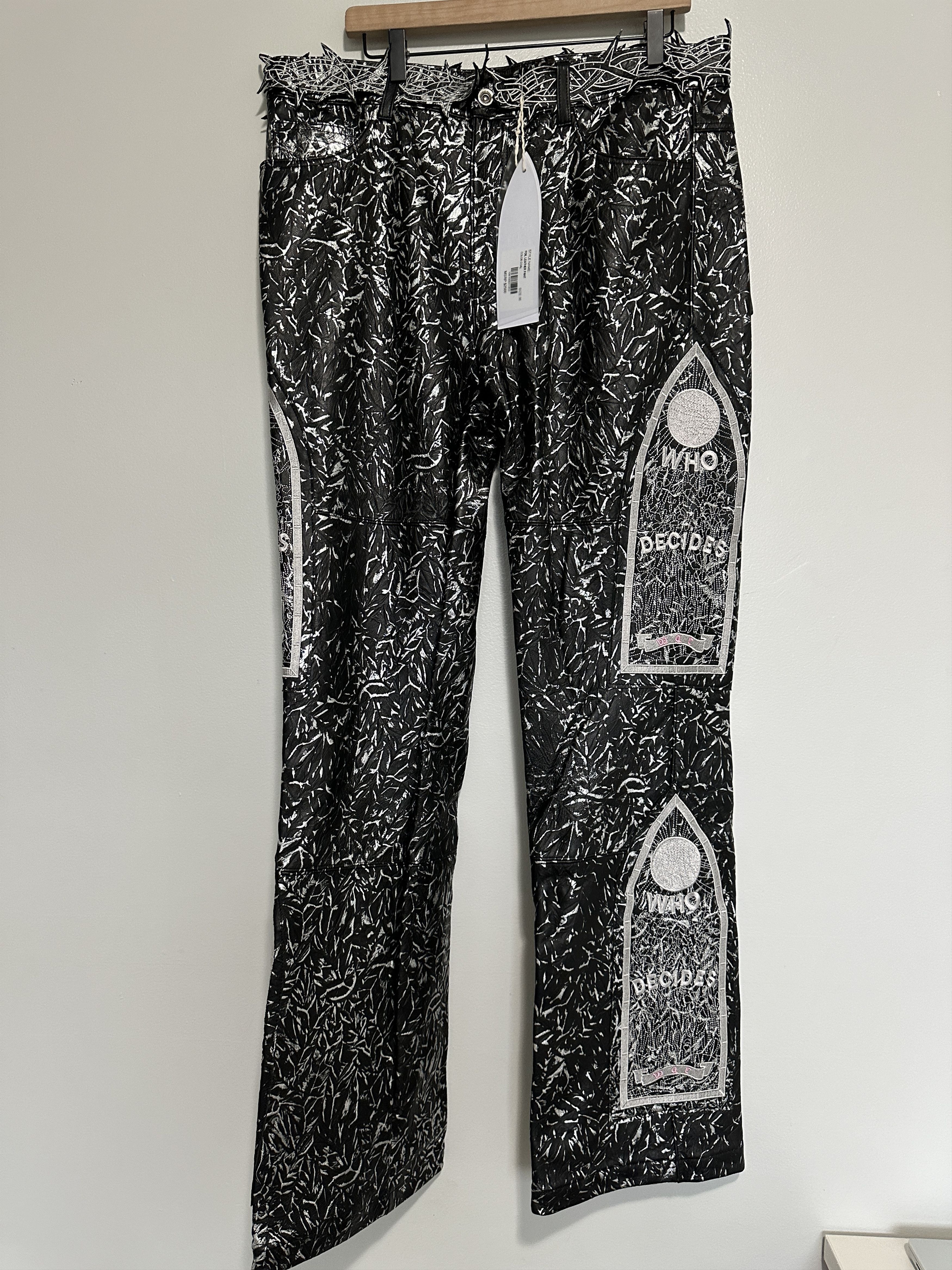 Who Decides War Who Decides War Black Leather Foil Pants NEW 36 Size US 36 / EU 52 - 1 Thumbnail
