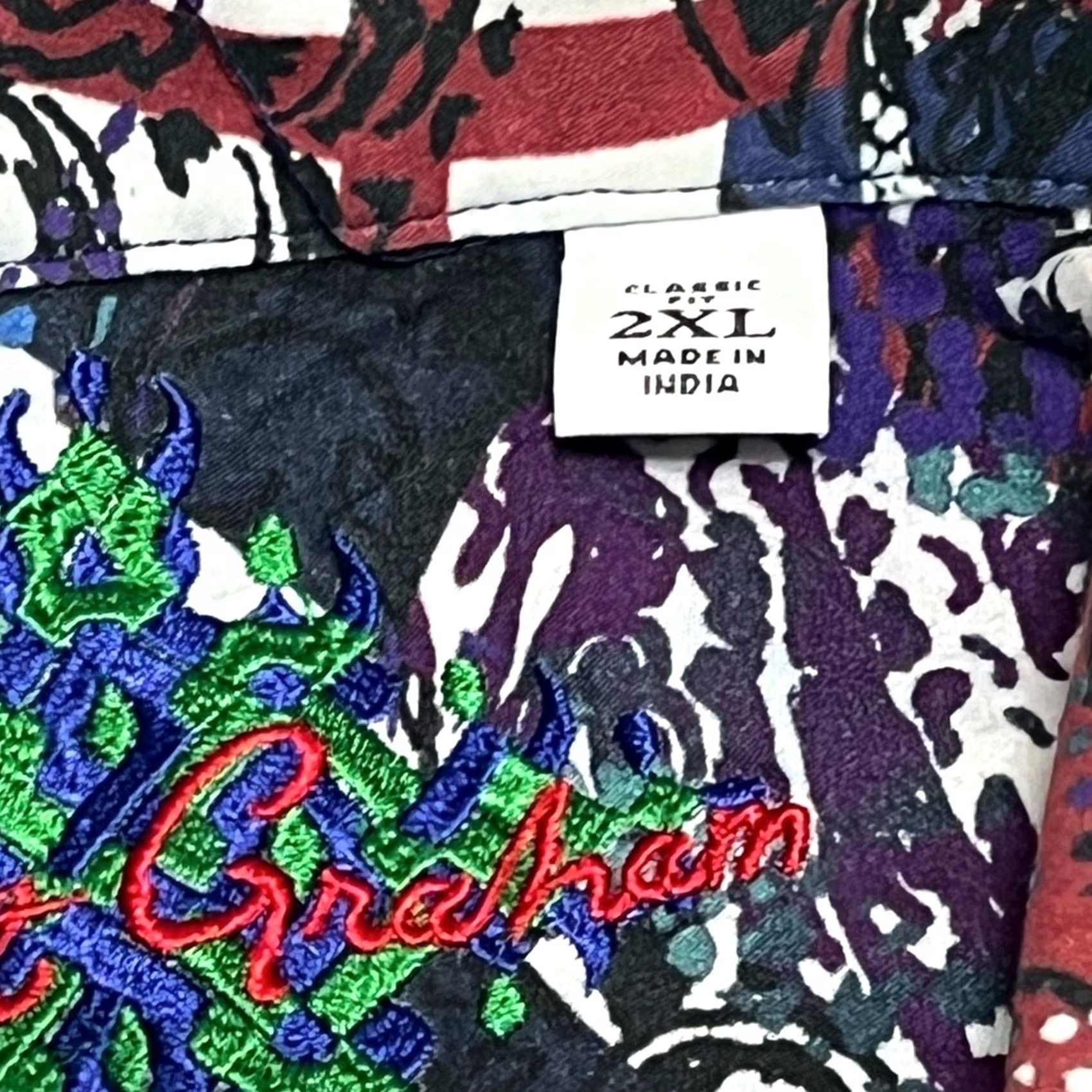 Robert Graham Robert Graham L/S Button Up Shirt Mens 2XL Blue Black Floral Print Regular Sleeve Long Cotton? Size US XXL / EU 58 / 5 - 5 Thumbnail