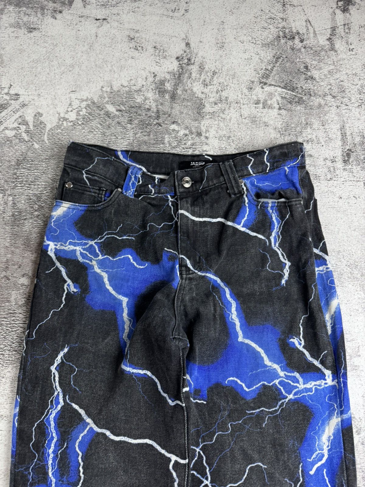 Jaded London Jaded London Blue Lighting Print Skate Jeans Pants Trousers Size US 30 / EU 46 - 12 Thumbnail