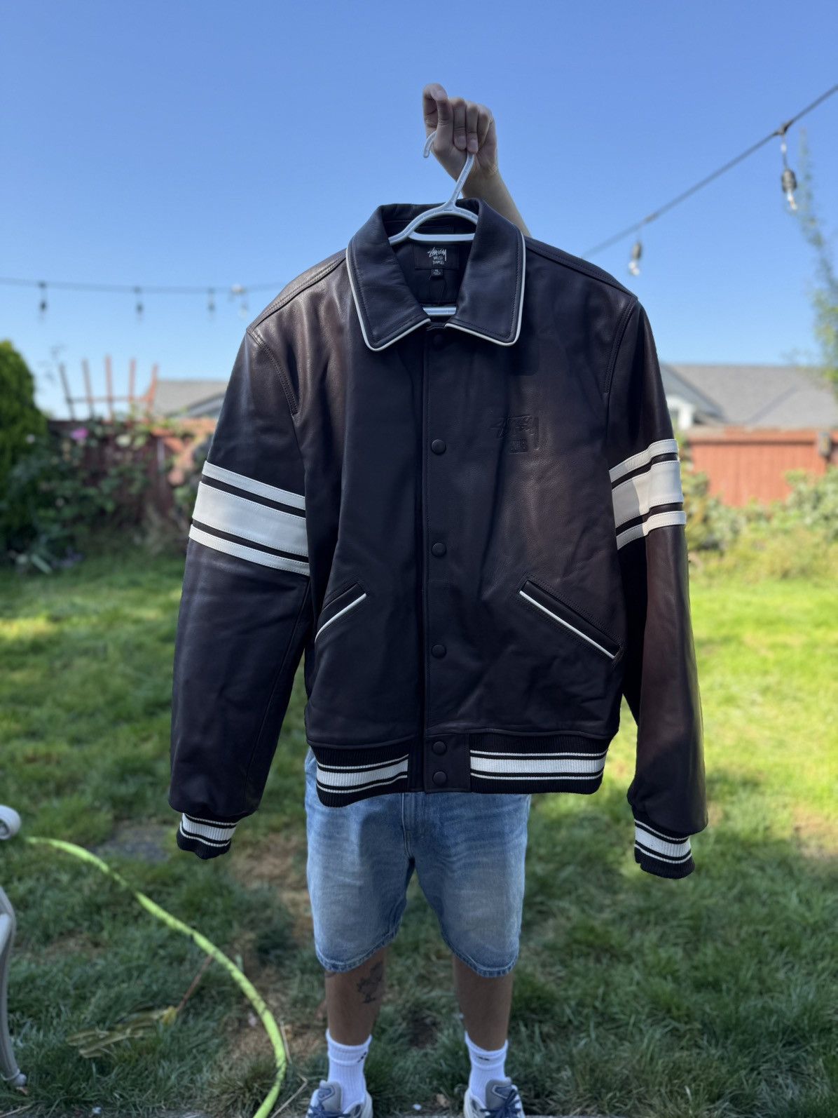 ジャケット・アウター Stussy WALES BONNER LEATHER VARSITY ☆Stussy☆WALES BONNER LEATHER VARSITY☆大人気☆ (STUSSY