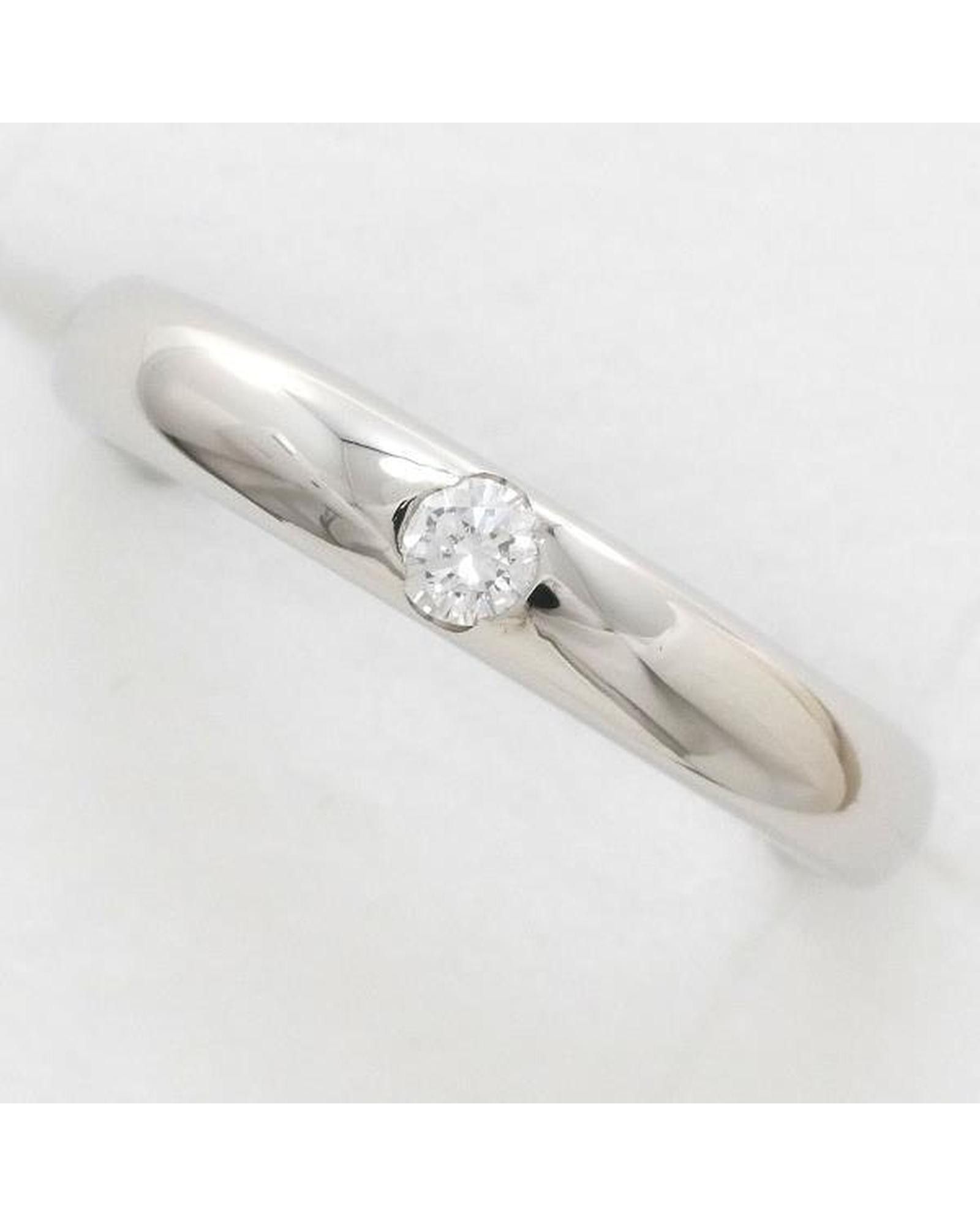 image of Platinum Diamond Sapphire Ring - Excellent Condition in Silver, Women's