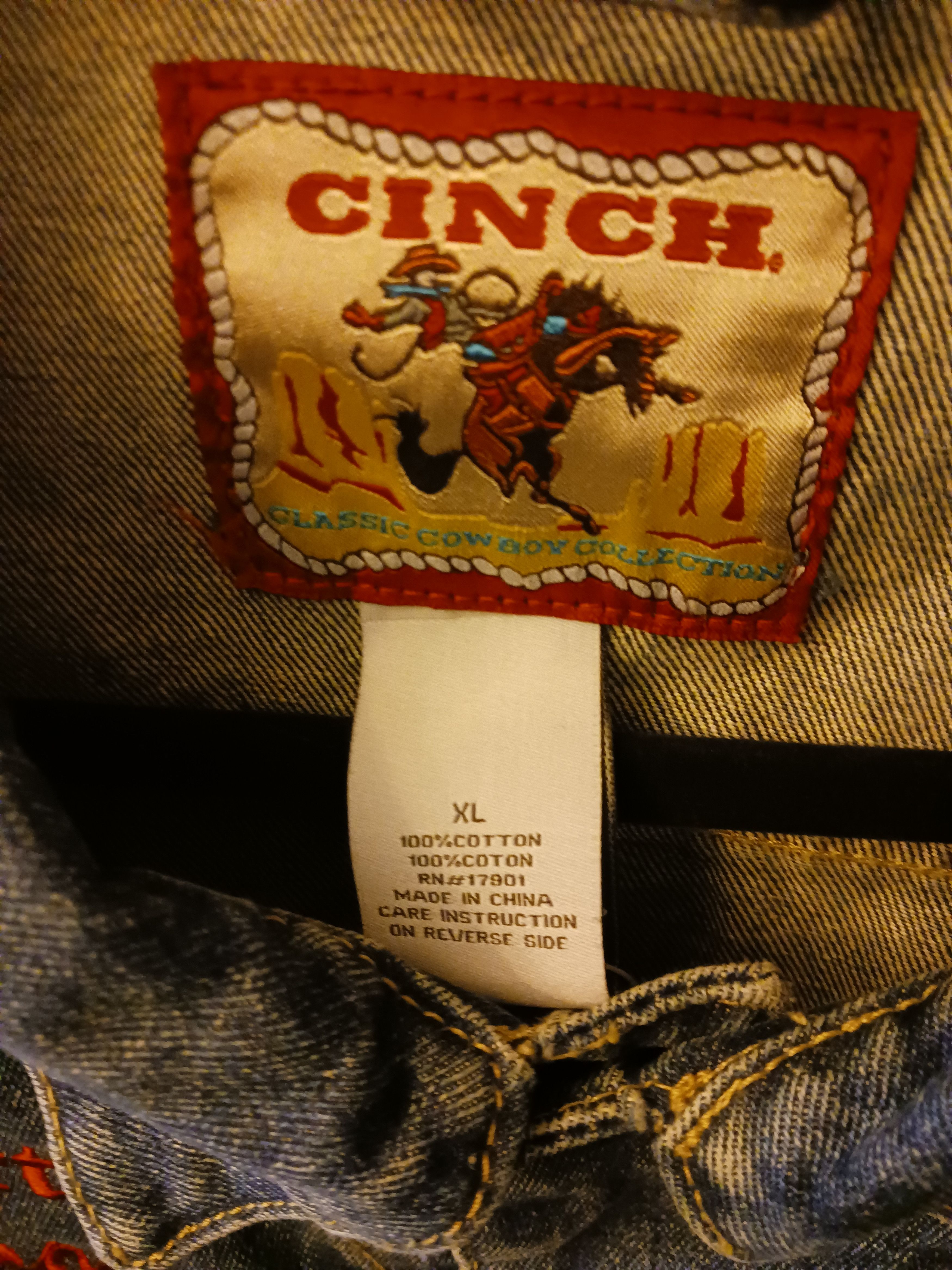 CINCH NWOT Classic Cowboy Embroidered Denim Jacket Size US XL / EU 56 / 4 - 3 Thumbnail