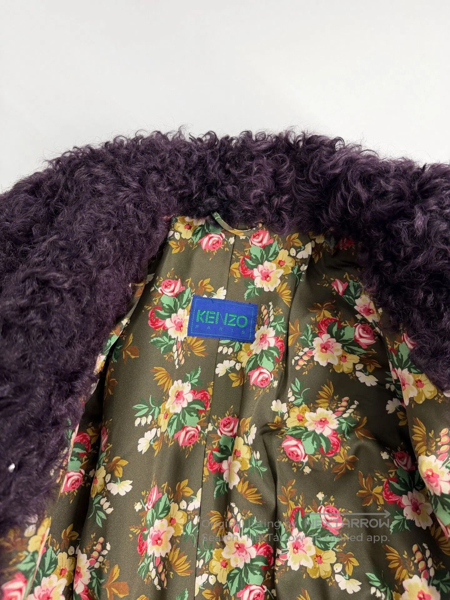 Kenzo dark purple floral fur coat. Size M / US 6-8 / IT 42-44 - 9 Thumbnail