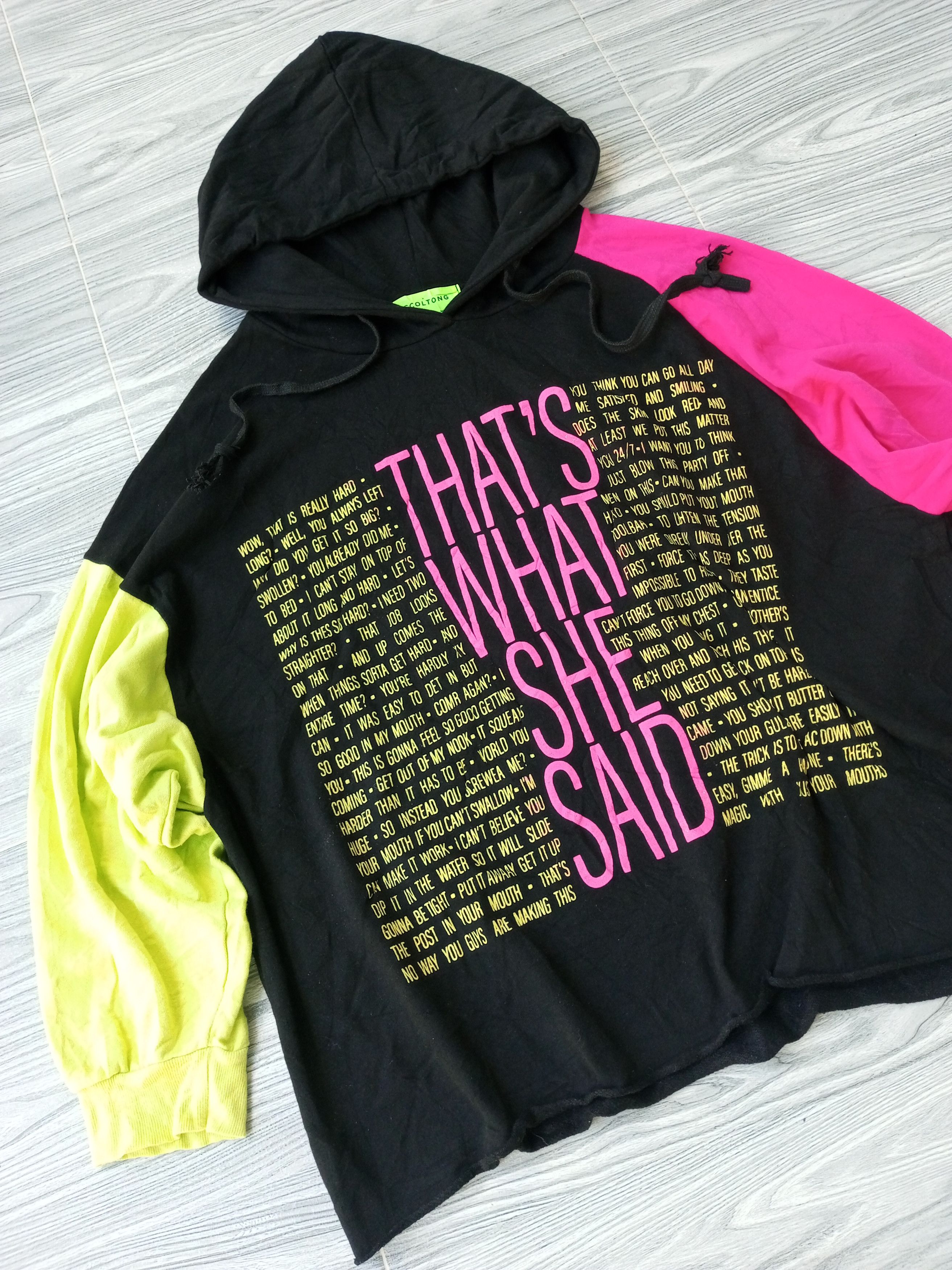 Hysteric Glamour × If Six Was Nine × Japanese Brand "NO WASH TAG" CCOLTONG OVERSIZE POEM MULTI COLOUR HOODIE Size US XL / EU 56 / 4 - 3 Thumbnail