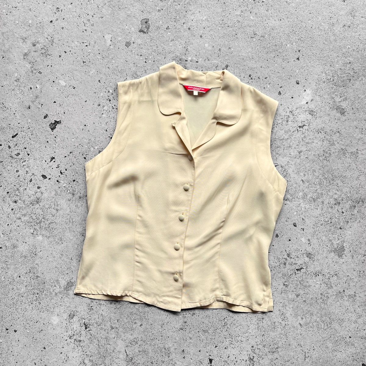 Vintage Alain Manoukian Vintage France Beige Button Blouse Top Size M / US 6-8 / IT 42-44 - 4 Thumbnail