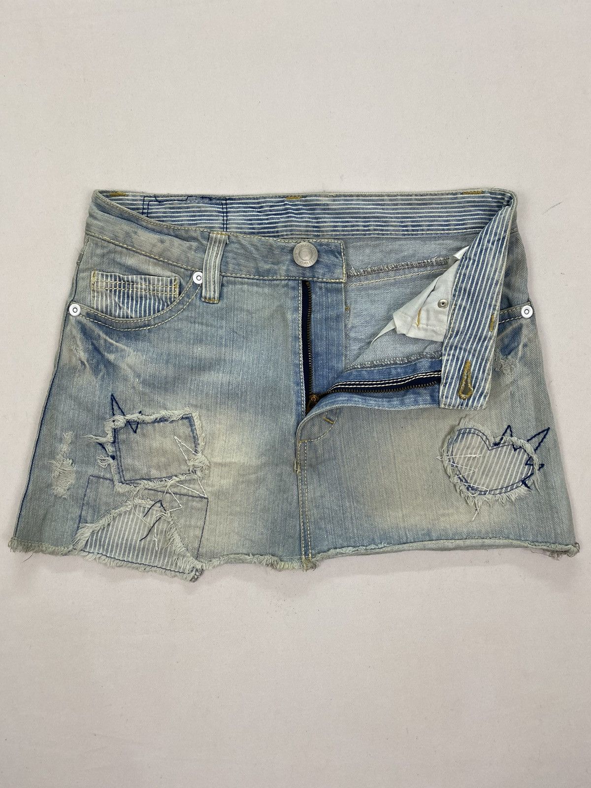 Japanese Brand Dirty Distressed Skirt Size 29" - 3 Thumbnail