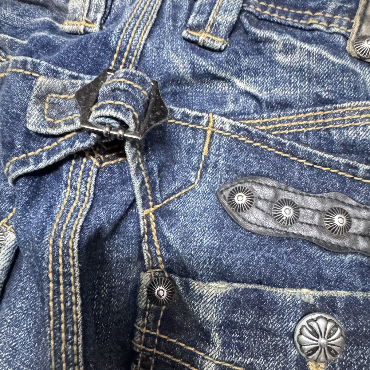 Japanese Brand ARMY OF NO Leather Trimm Denim Painter Jeans Studded Size US 30 / EU 46 - 11 Thumbnail