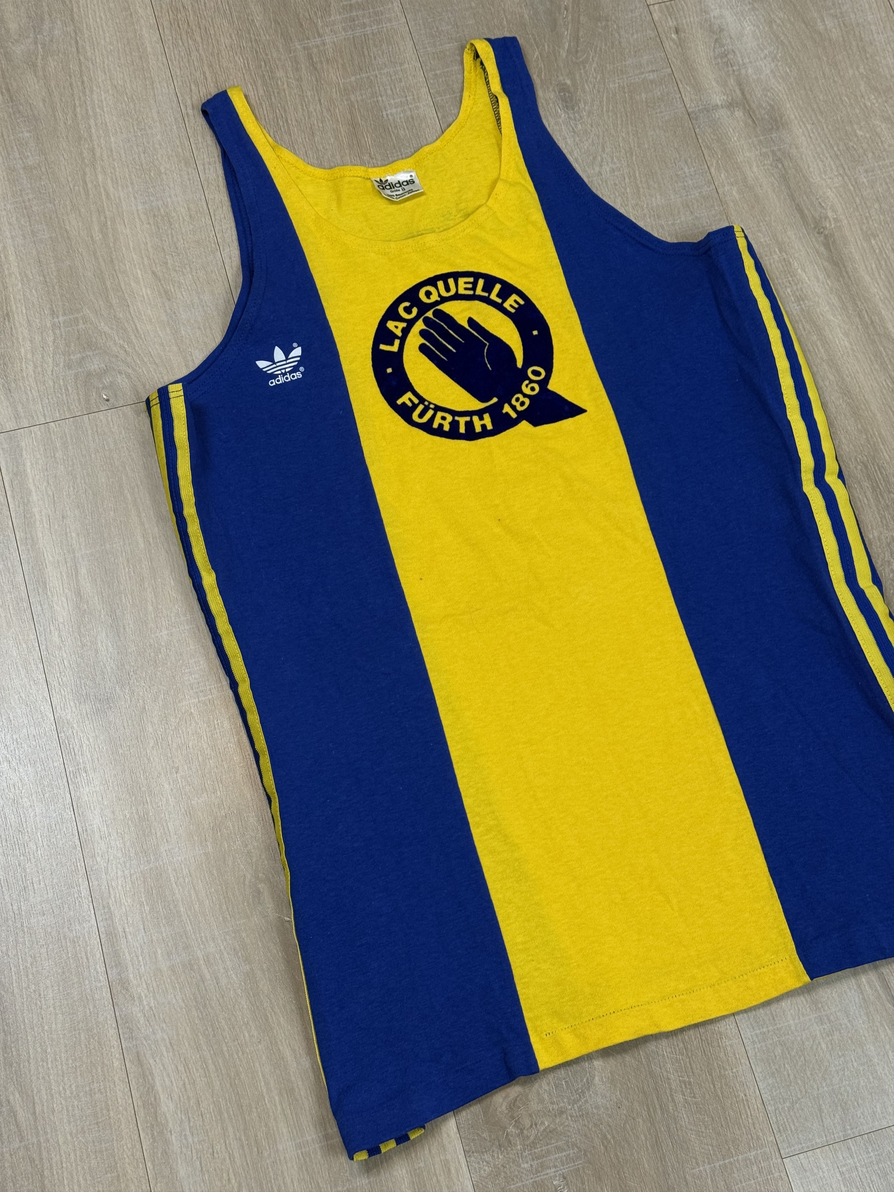 Adidas Vintage 80s Adidas Running Jersey Lac Quelle Furth Shirt Size US L / EU 52-54 / 3 - 2 Thumbnail