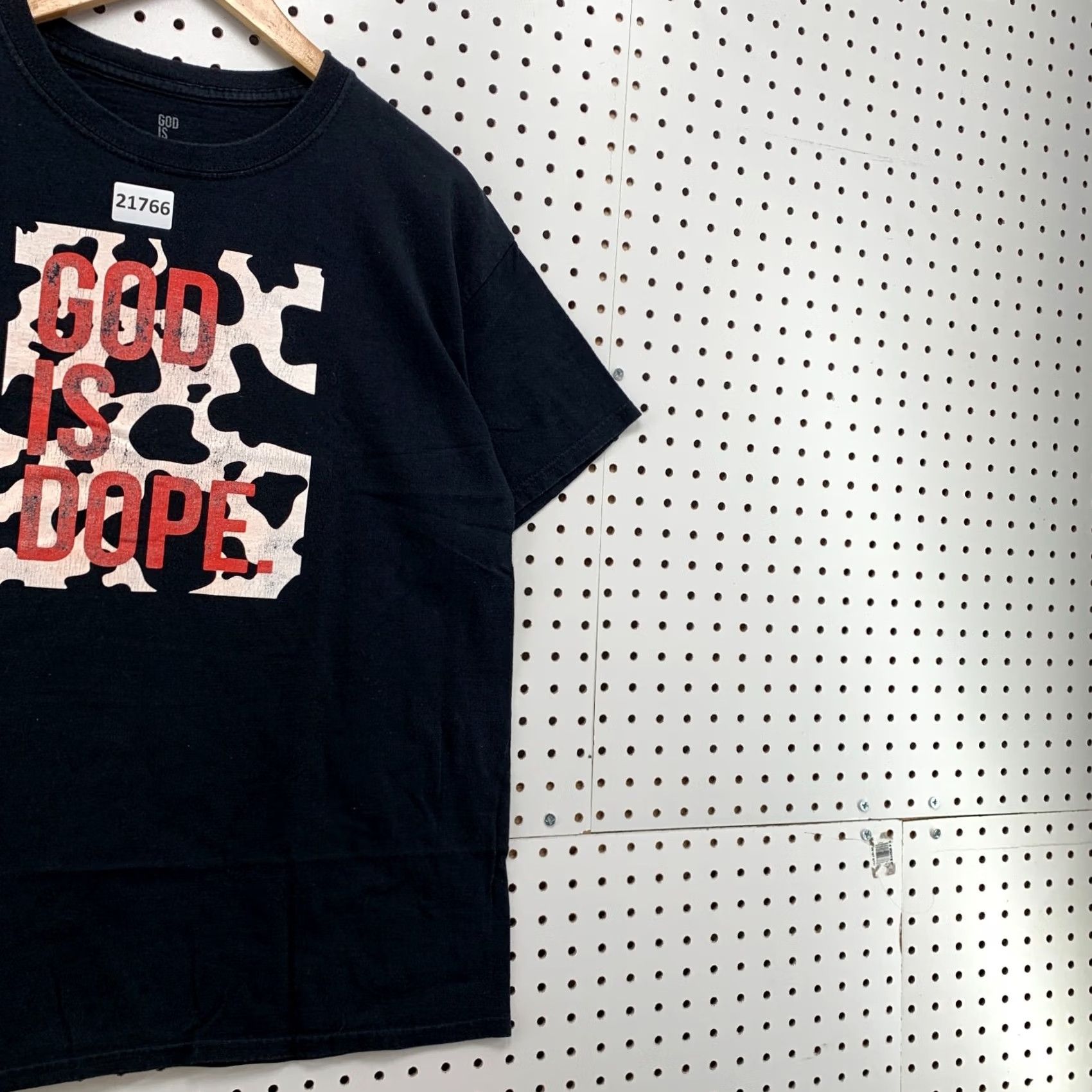 Vintage God Is Dope Shirt Black Adult Medium TEE 21.5x28 Crew Neck Short Sleeve Unisex Shirts Womens Mens Size US M / EU 48-50 / 2 - 4 Thumbnail