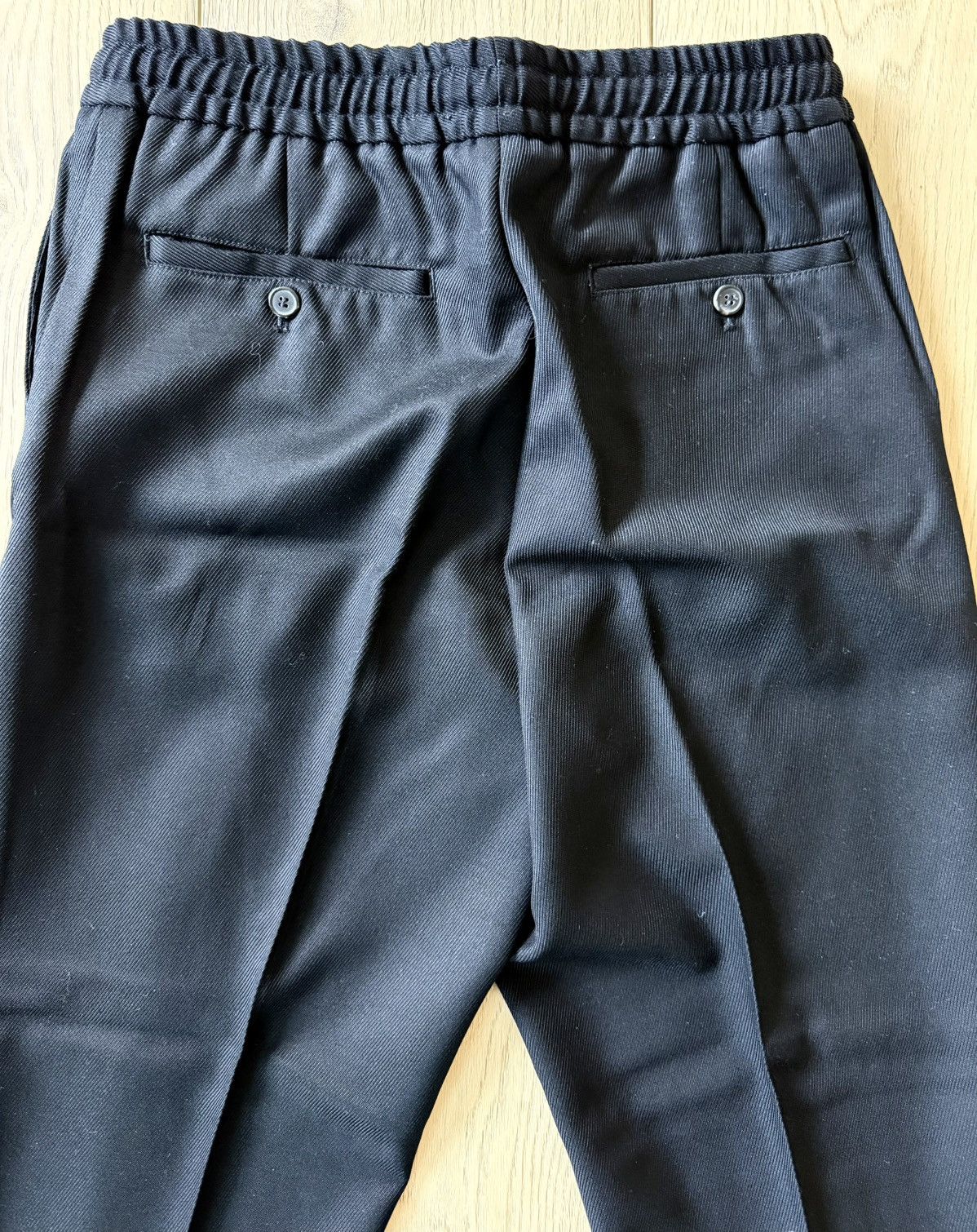 AMI AMI Elasticated Waist Wool Trousers Black Size US 28 / EU 44 - 5 Thumbnail