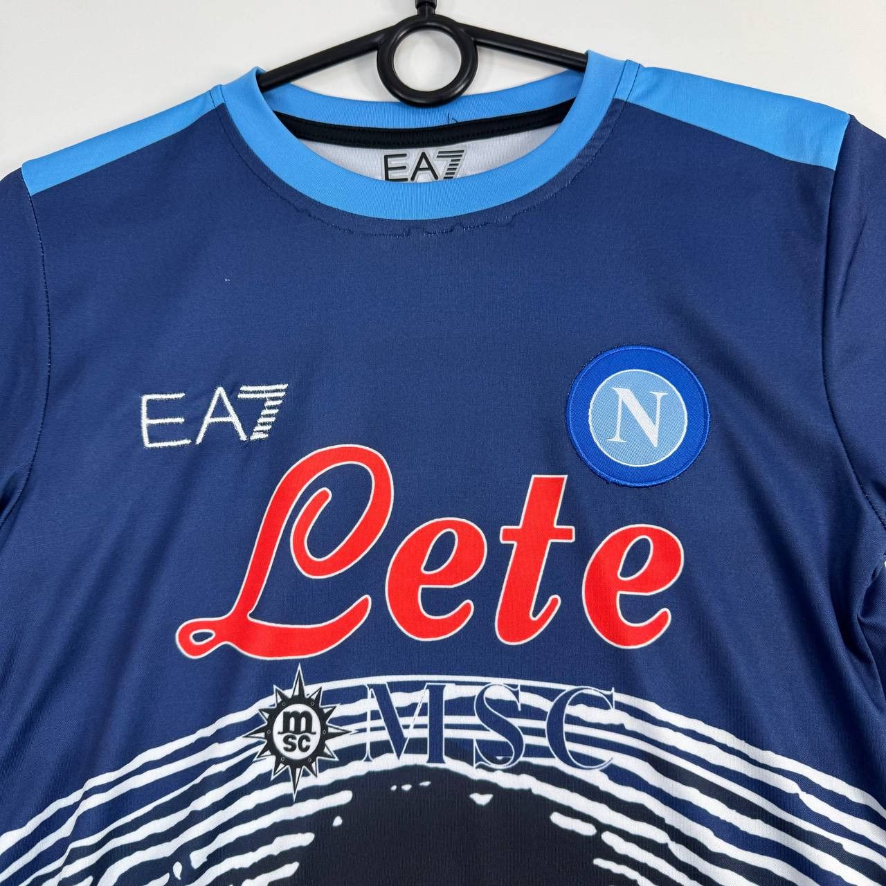 Emporio Armani EA7 Napoli SSC Fingerprint Training Football Shirt Boys 152 Size US XS / EU 42 / 0 - 2 Thumbnail