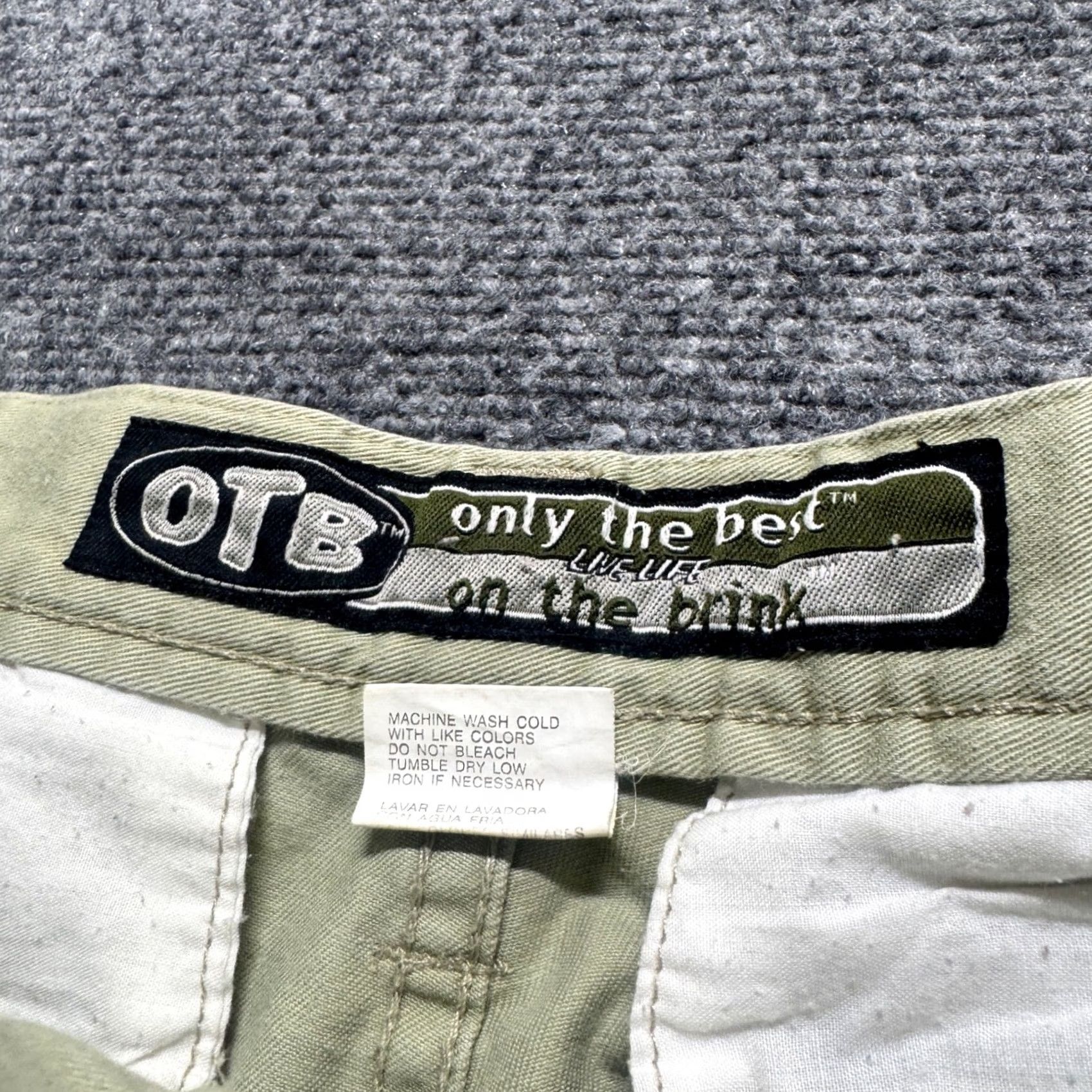 Vintage OTB Cargo Shorts Men 33 Beige 6 Pocket Cotton Y2K OTB Only The Best Skater Regular Mens Size US 33 - 3 Thumbnail